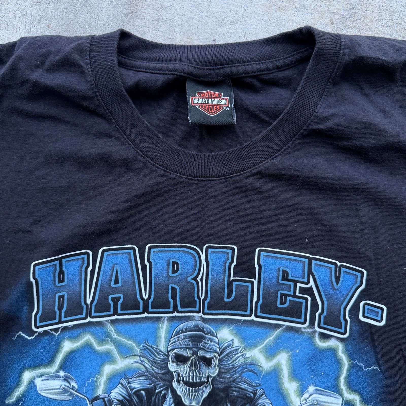 Harley Davidson Vintage Harley-Davidson Skeleton Lightning Biker Tee Black Size US XL / EU 56 / 4 - 3 Thumbnail
