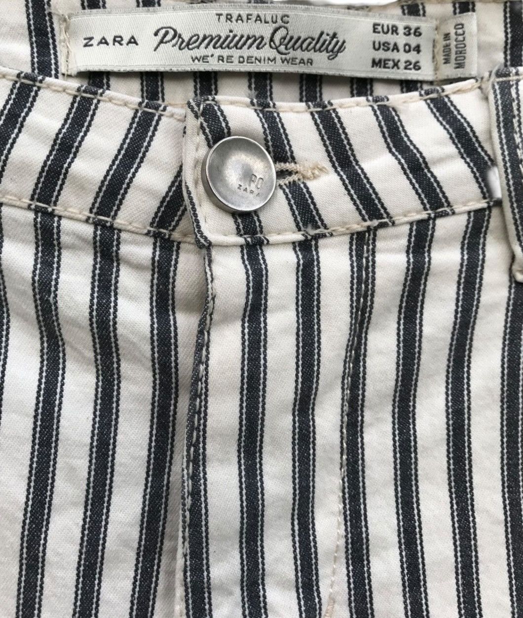 Zara Zara Stripe Pants Skinny fit Grunge Styel Kurt Cobain Size US 27 - 3 Thumbnail