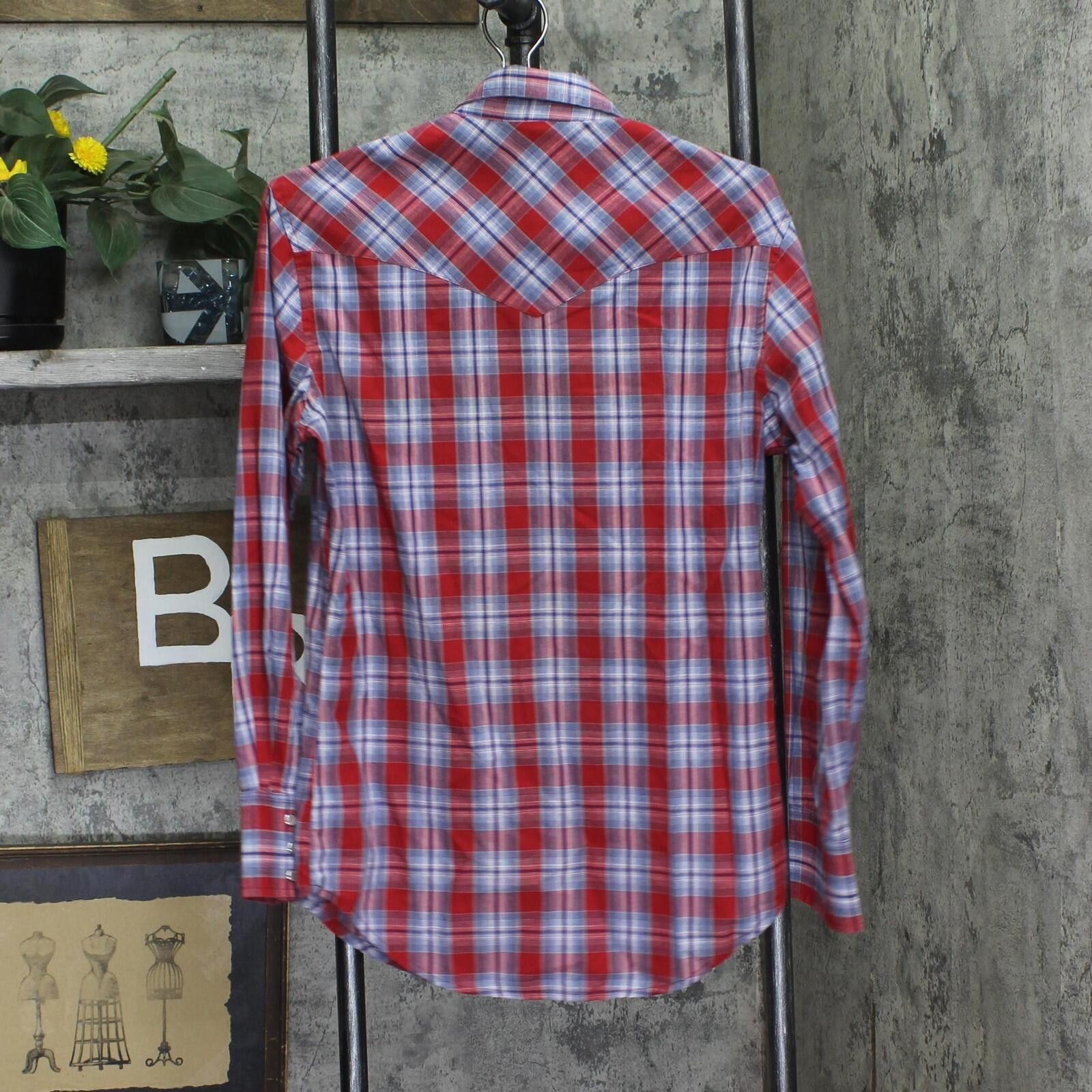 Wrangler Wrangler Snap Long Sleeve Shirt Red / Blue See Measurements Size US M / EU 48-50 / 2 - 2 Thumbnail