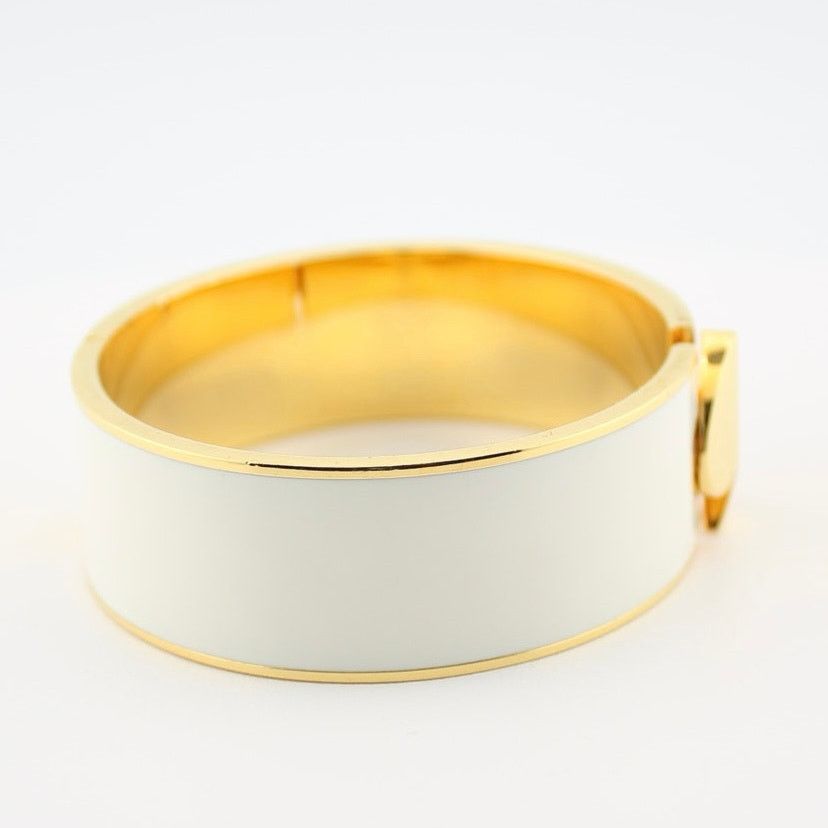 Kate Spade Kate Spade White Enamel Gold Tone Hinged Spade Bangle Size ONE SIZE - 5 Thumbnail