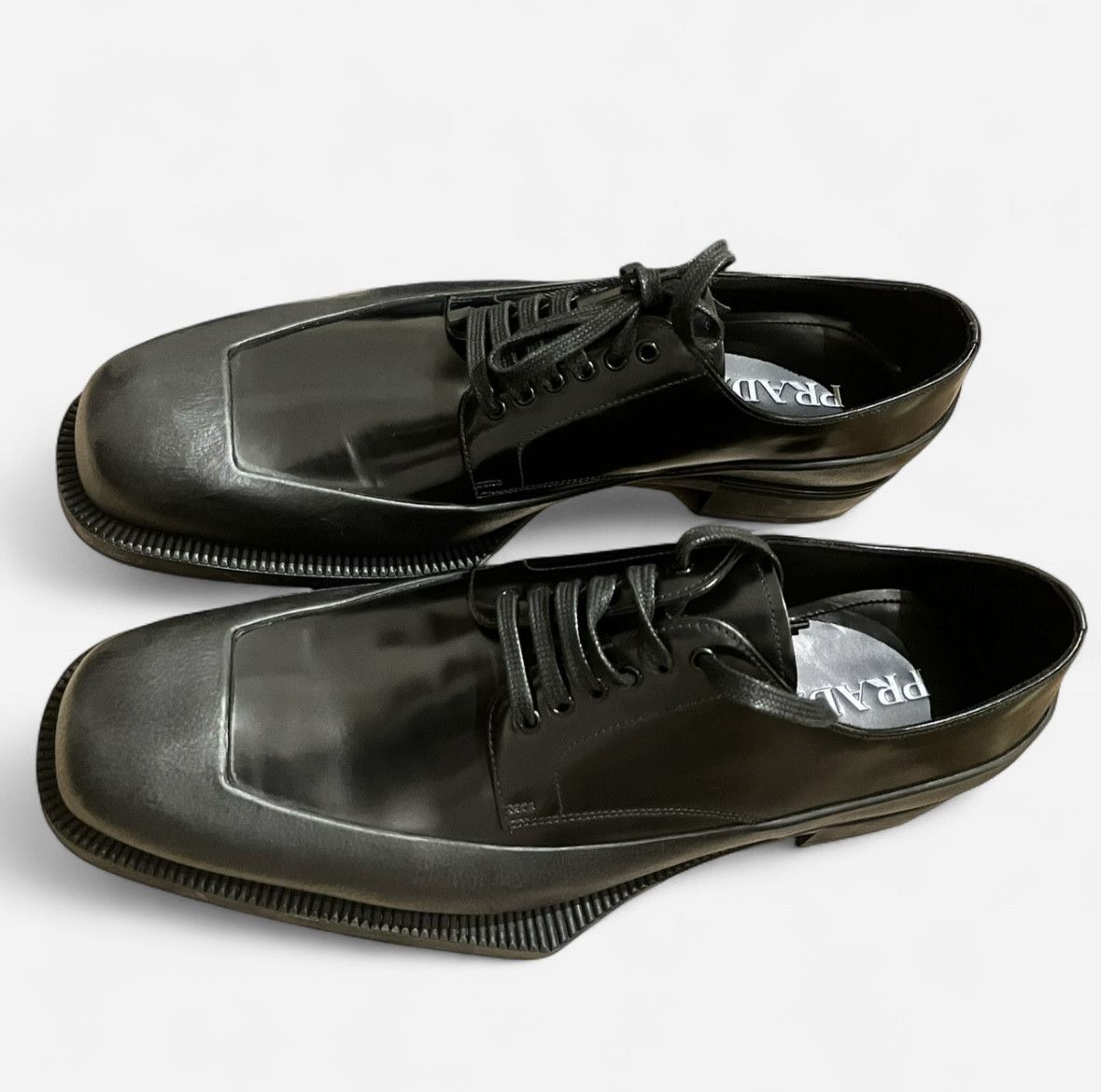 Prada Prada Spazzolato Square Toe Derby Oxfords Size US 10 / EU 43 - 1 Thumbnail