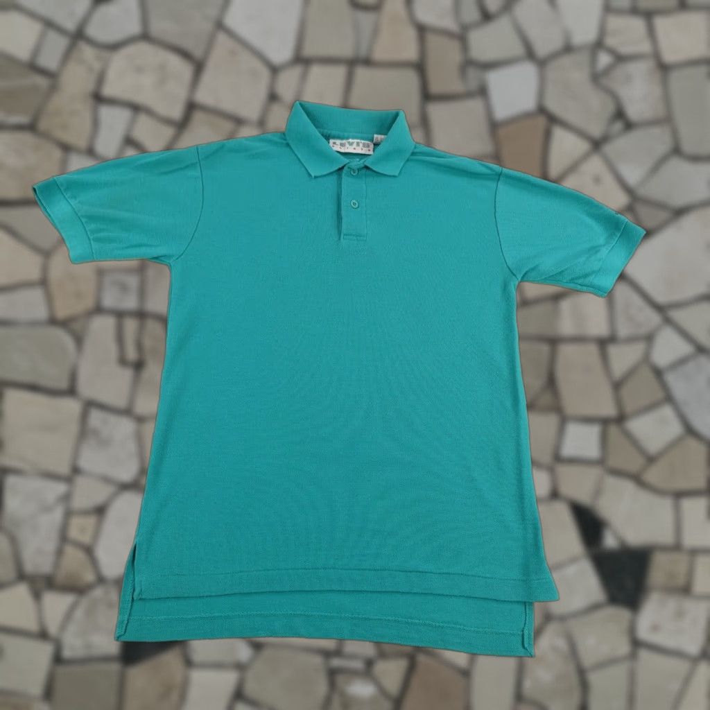 Levi's VINTAGE Levis Polo Shirt Small Mens Blue Teal Short Sleeve Logo Rugby 90s 1991 Size US S / EU 44-46 / 1 - 1 Thumbnail