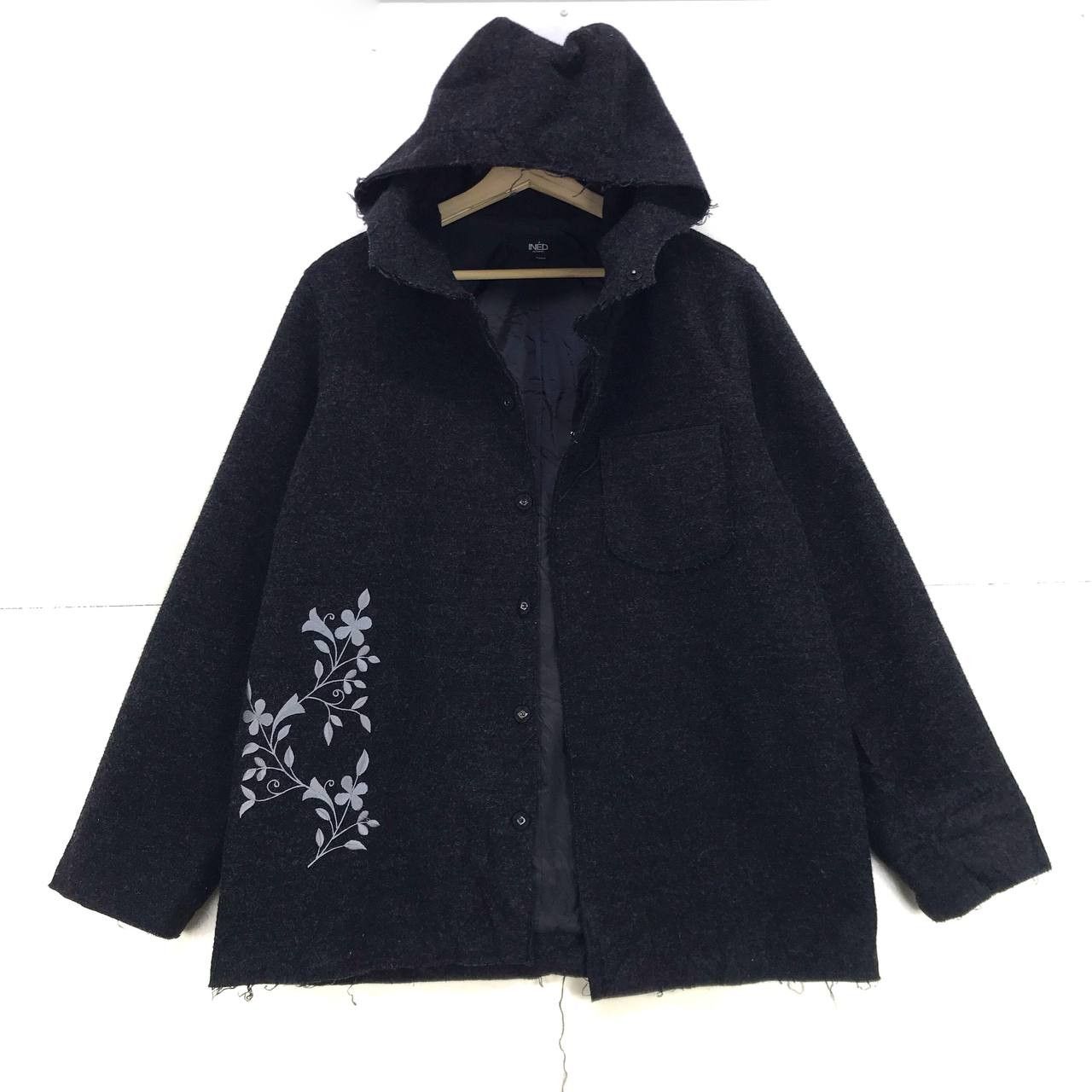 Japanese Brand × Yohji Yamamoto Ined Homme by Yohji Yamamoto Art Flower Distressed Wool Size US S / EU 44-46 / 1 - 13 Thumbnail