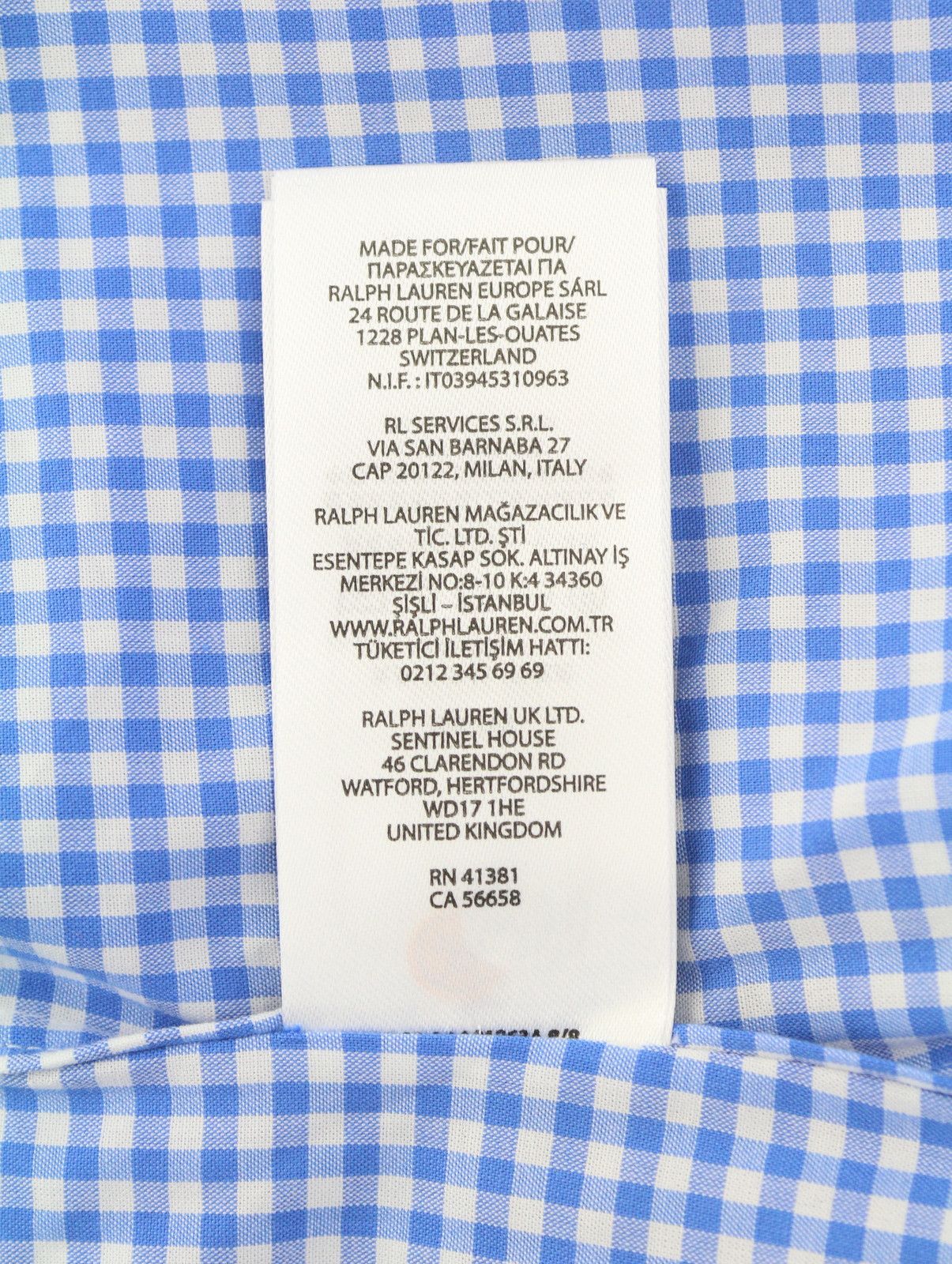 Ralph Lauren CORE REPLEN 2XL Blue Check Button-Down Custom Shirt 87006 Size US XXL / EU 58 / 5 - 8 Thumbnail
