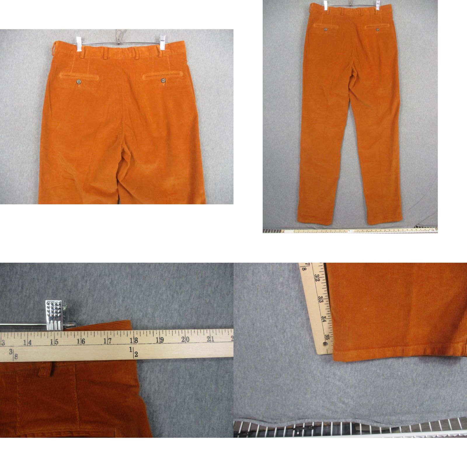 Peter Millar Peter Millar Pants Mens 35x36 Orange Corduroy Chino Antique Wash Stretch Casual Size US 35 - 8 Thumbnail