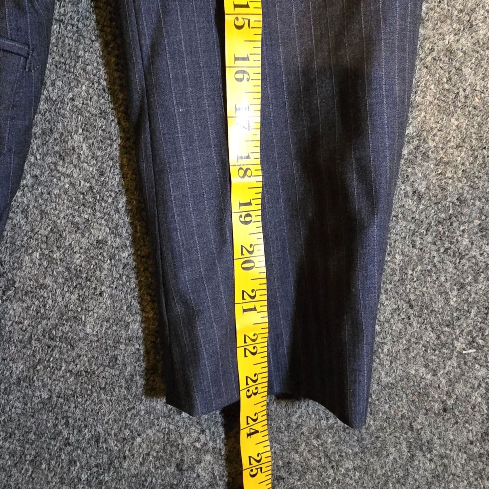 Saks Fifth Avenue Saks Fifth Avenue Jacket Blazer Mens 42R Blue Pinstripe Wool Stretch Two Button Career Size 42R - 7 Thumbnail