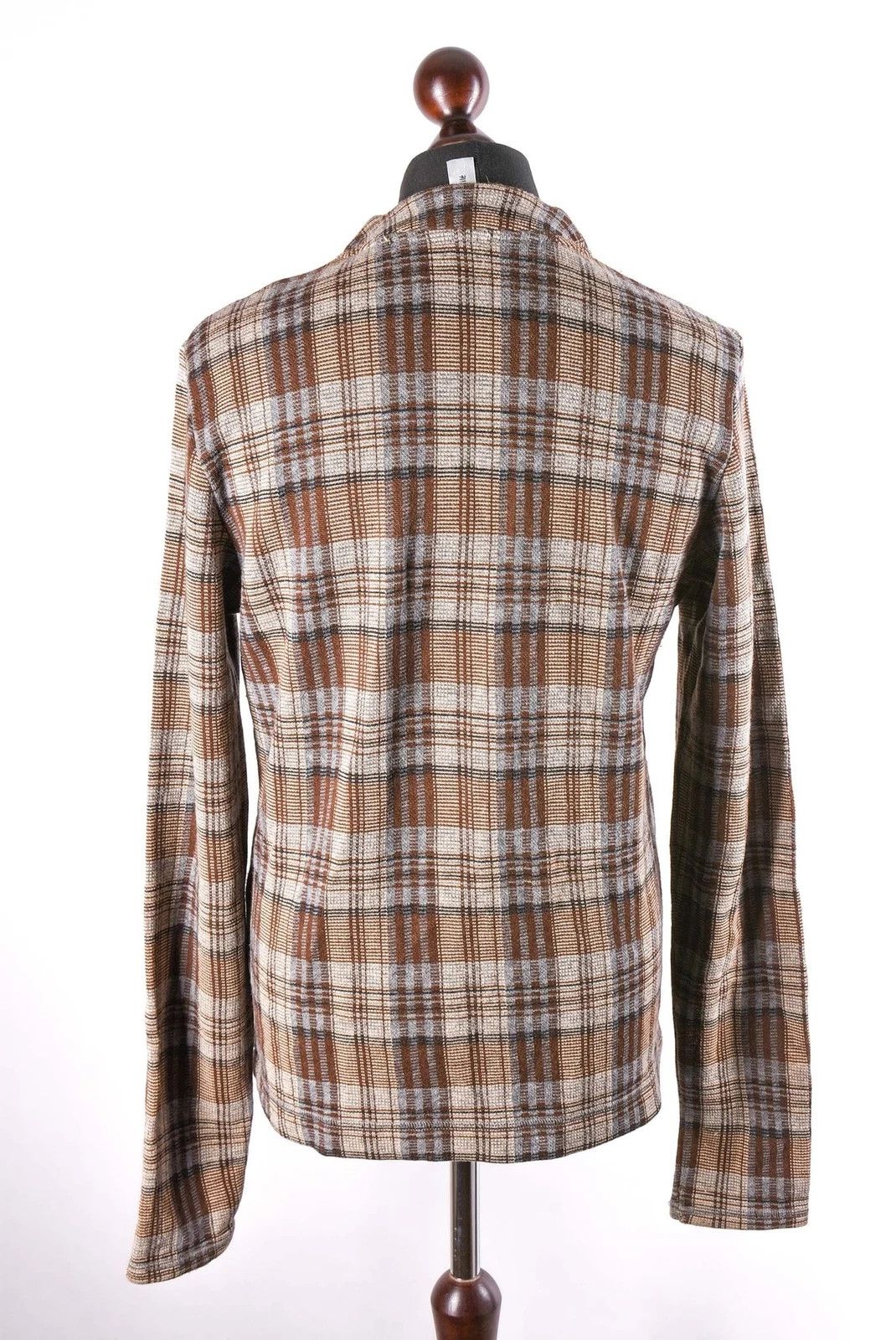 Kenzo Kenzo Défilé Wool Plaid Knit Button Up Jacket Brown Size US M / EU 48-50 / 2 - 3 Thumbnail