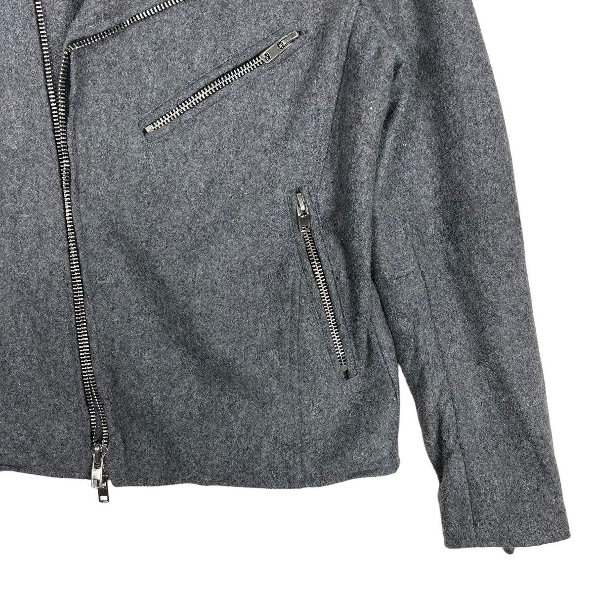 Japanese Brand 🔥 VMEN WOOL DOUBLE COLAR MOTO RIDER JACKET Size US M / EU 48-50 / 2 - 5 Thumbnail