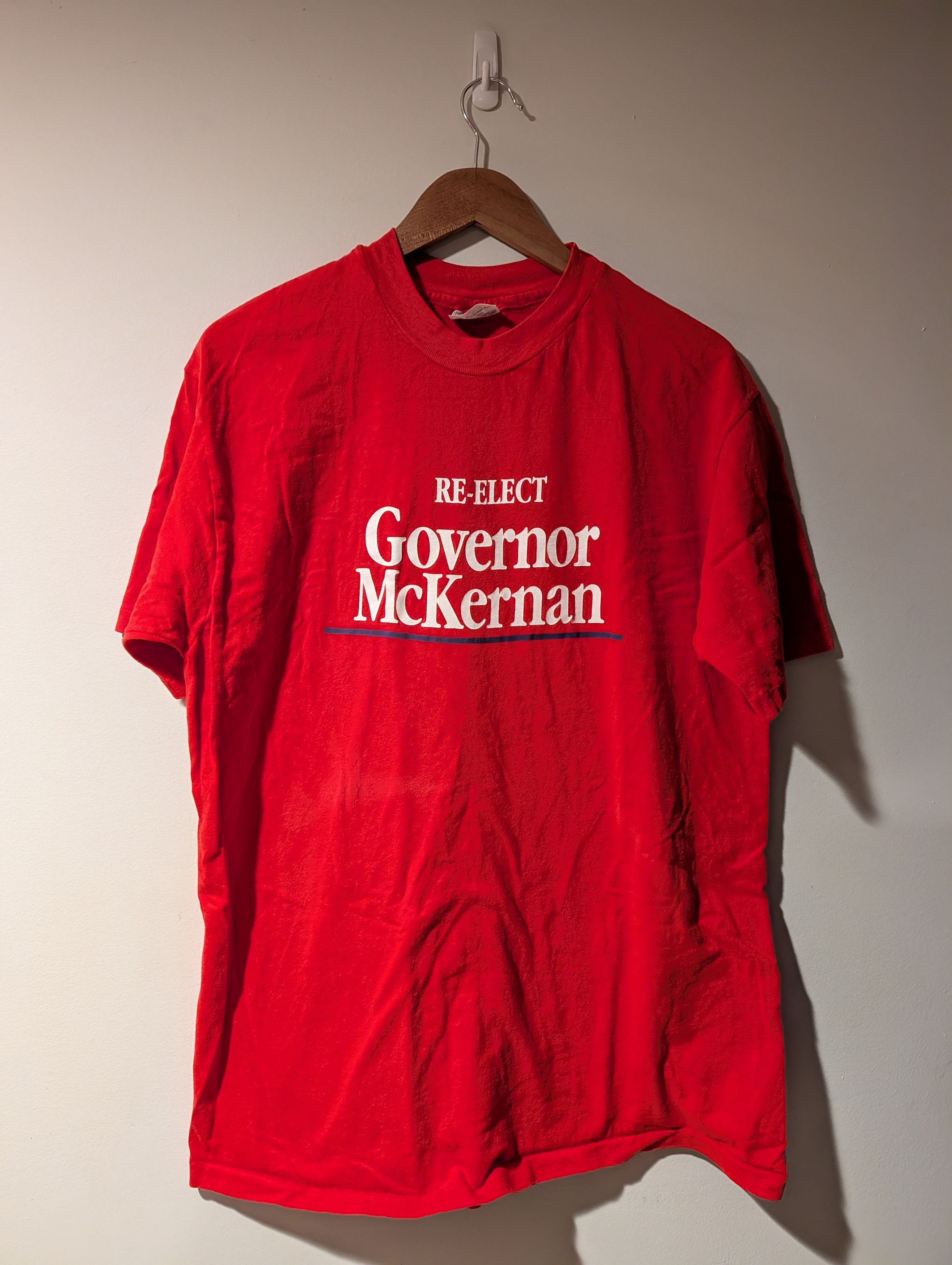 Hanes Vintage 90s Re-Elect Governor McKernan House Repres T-Shirt Size US XL / EU 56 / 4 - 1 Thumbnail