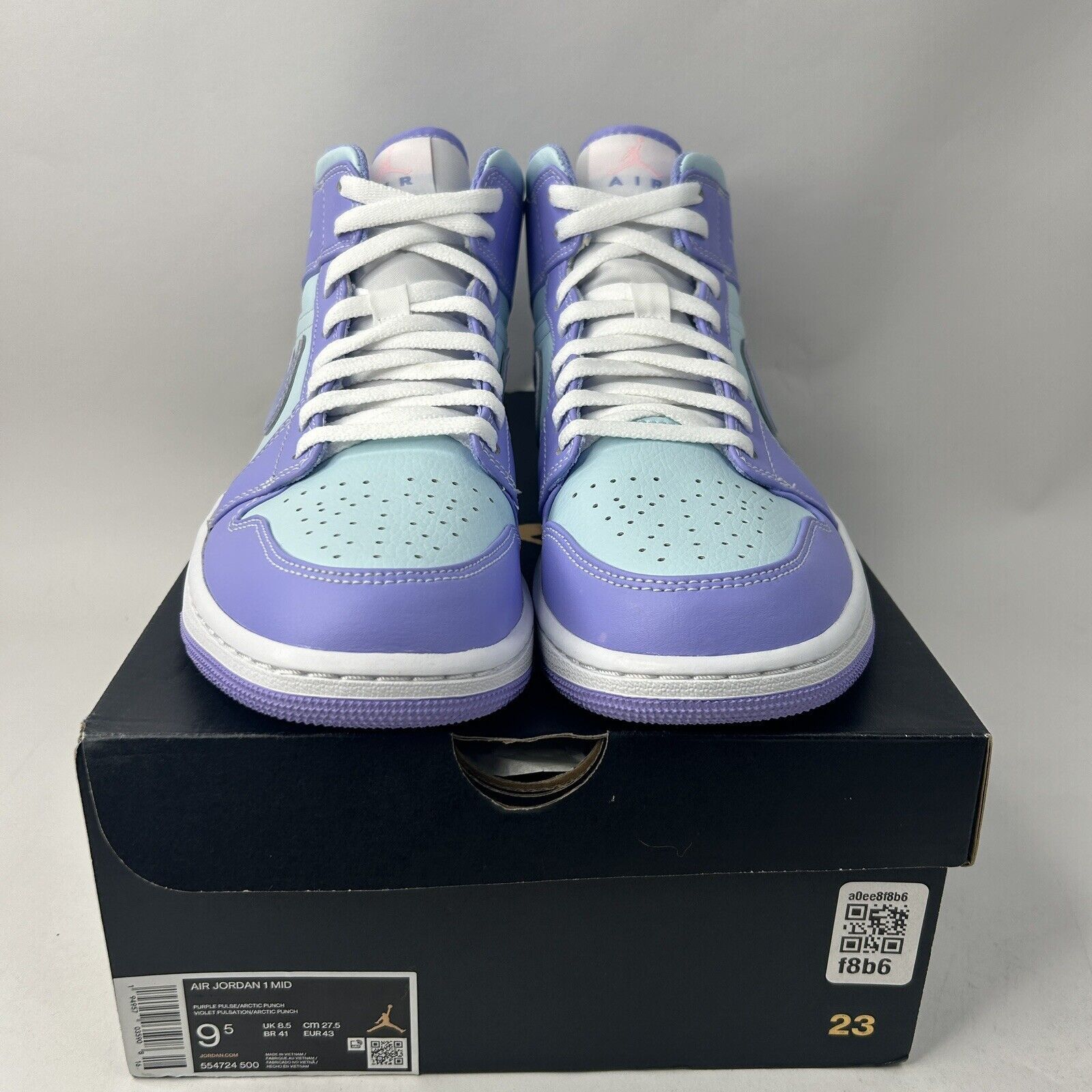 Nike Nike Air Jordan 1 Retro Mid “Purple Pulse/Arctic Punch” 2024 Size US 9.5 / EU 42-43 - 2 Thumbnail