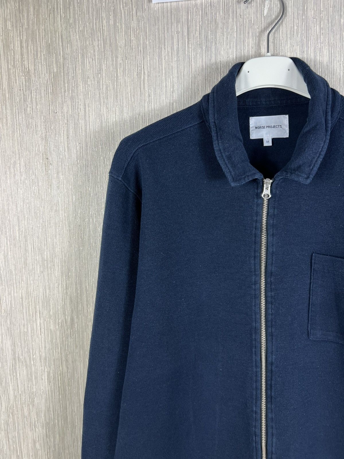 Norse Projects Norse Projects magne fine waffle zip long sleeve navy jacket Size US M / EU 48-50 / 2 - 4 Thumbnail
