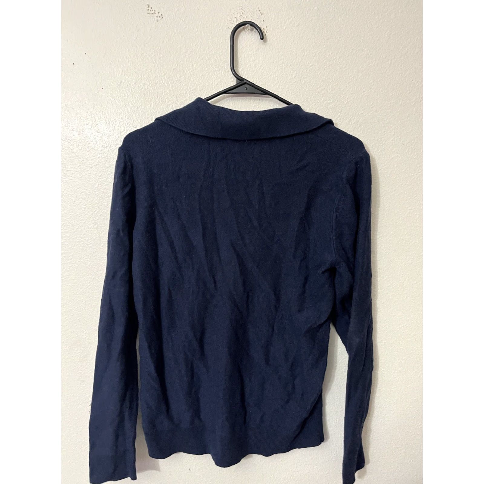 Lucky Brand Lucky Brand Polo Sweater Adult Med Navy Nylon Cashmere Blend Knit Pullover Men Size US M / EU 48-50 / 2 - 2 Thumbnail