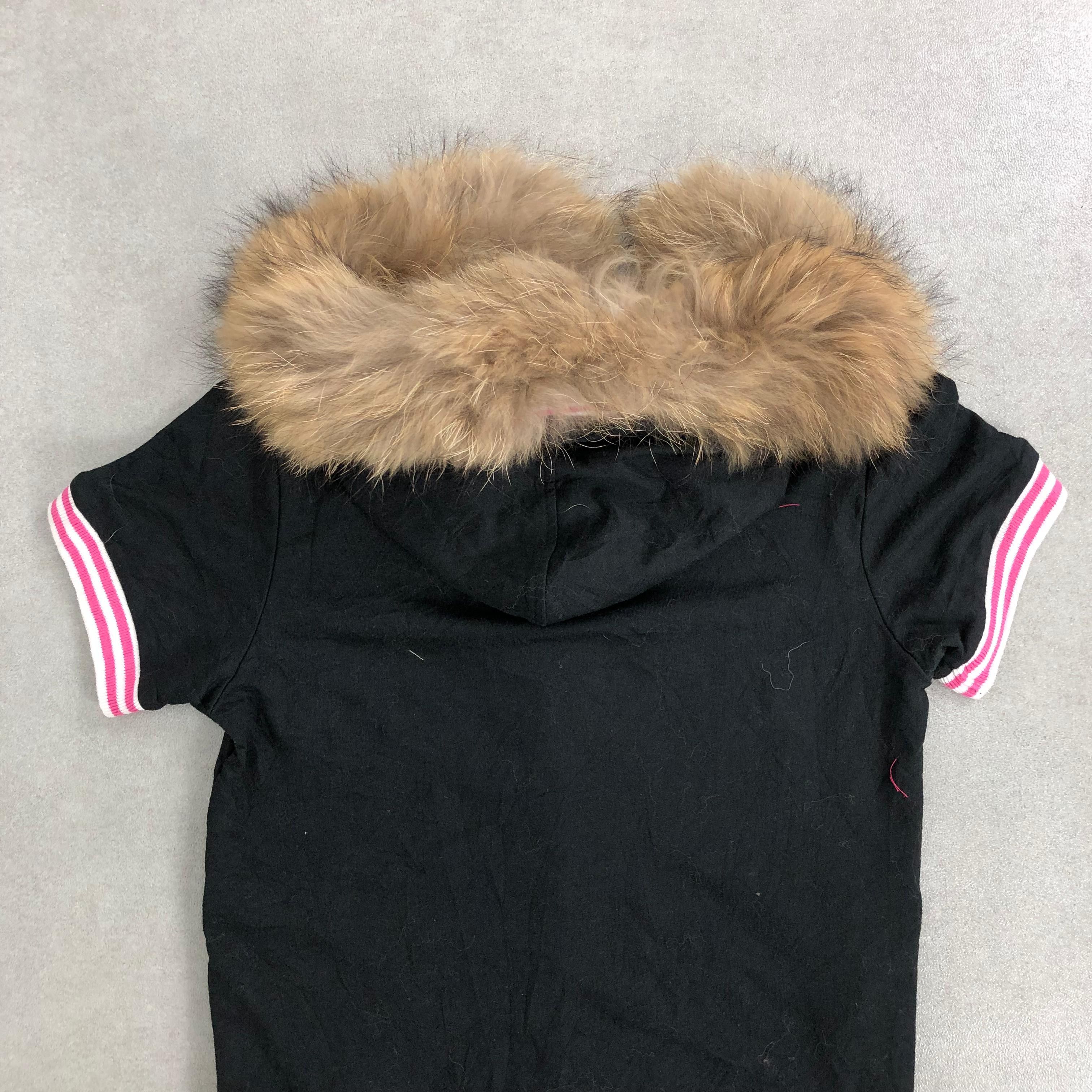Japanese Brand 2000s Fiorucci Lgb Gothic Poem Fur Short Sleeve Zip Hoodie Size US S / EU 44-46 / 1 - 10 Thumbnail