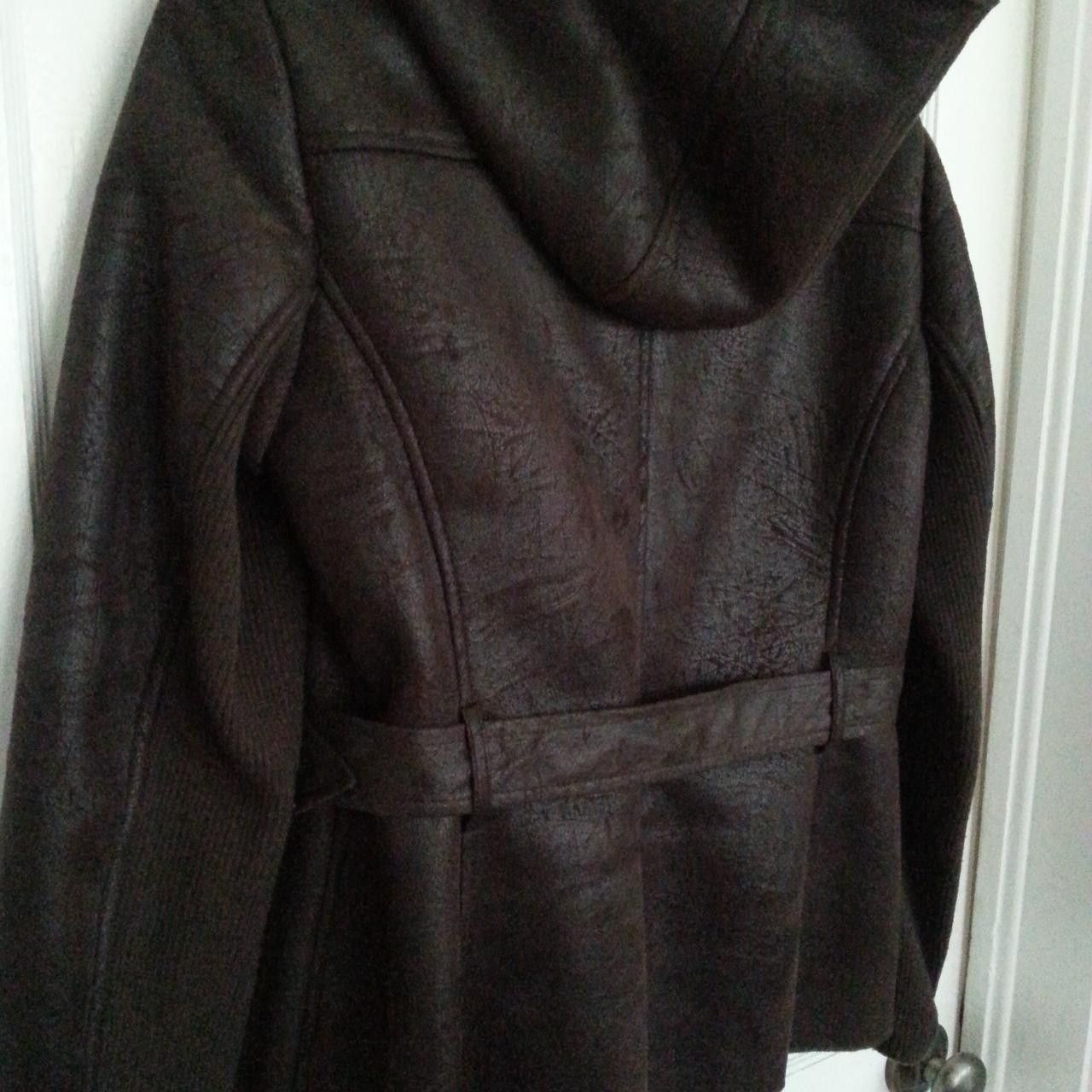 Other ATTENTION Brown Jacket sz Large Hooded Moto Military Belted Size L / US 10 / IT 46 - 3 Thumbnail