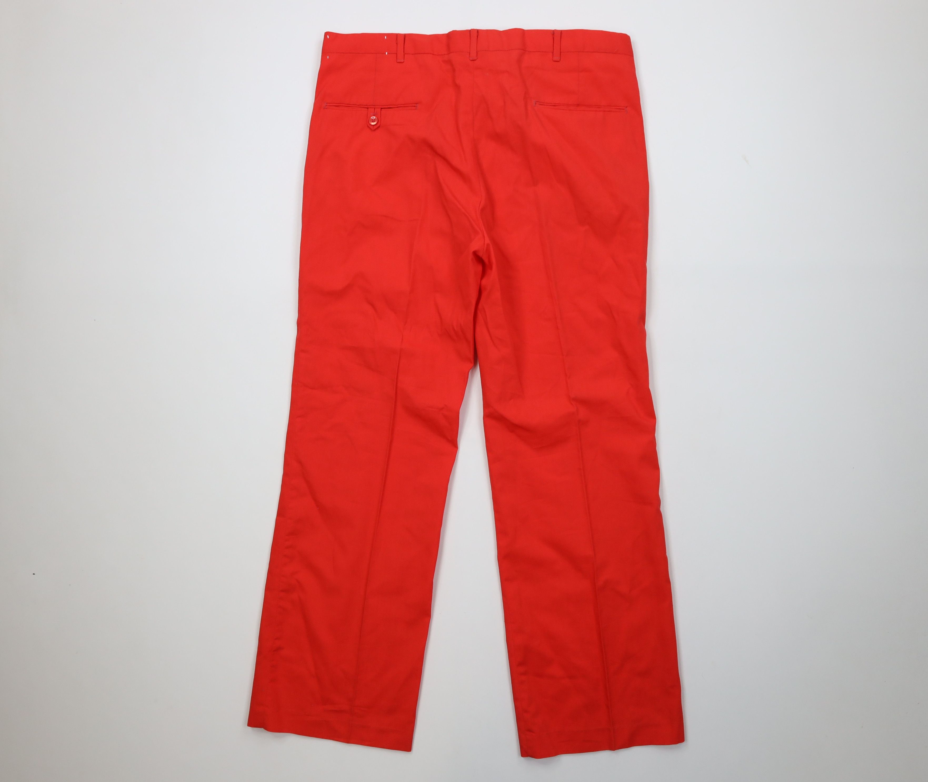 Vintage Vintage 70s Streetwear Flared Wide Leg Chino Pants Red USA Size US 36 / EU 52 - 10 Thumbnail