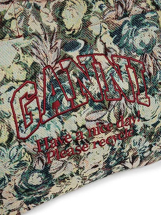 Ganni os11x0326 Size:OS / XXL Tapestry Shopper Tote Bag Multicolor Size ONE SIZE - 5 Thumbnail