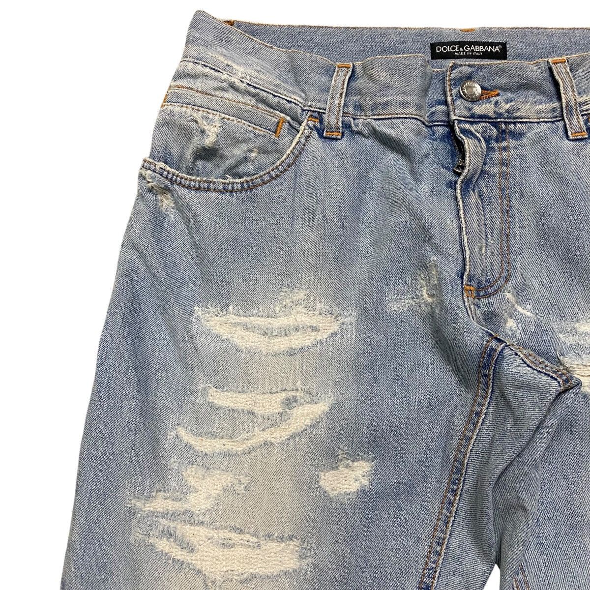Dolce & Gabbana Dolce&gabbana Repaired Denim Jeans Lightwash Size US 34 / EU 50 - 4 Thumbnail