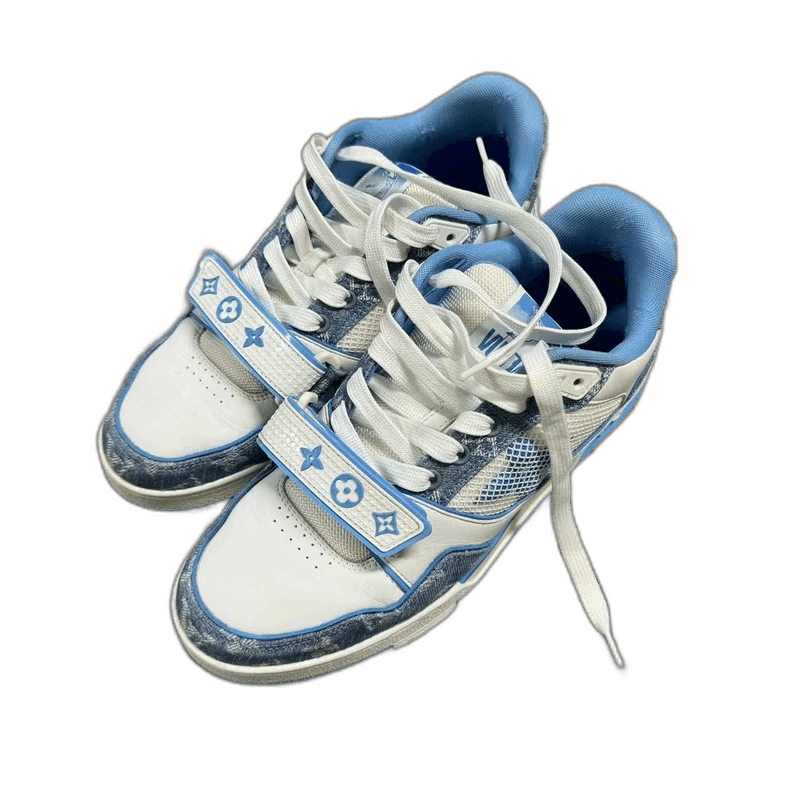 Louis Vuitton Louis Vuitton latest white and blue trainer with magic tape Size US 6.5 / EU 39-40 - 1 Thumbnail
