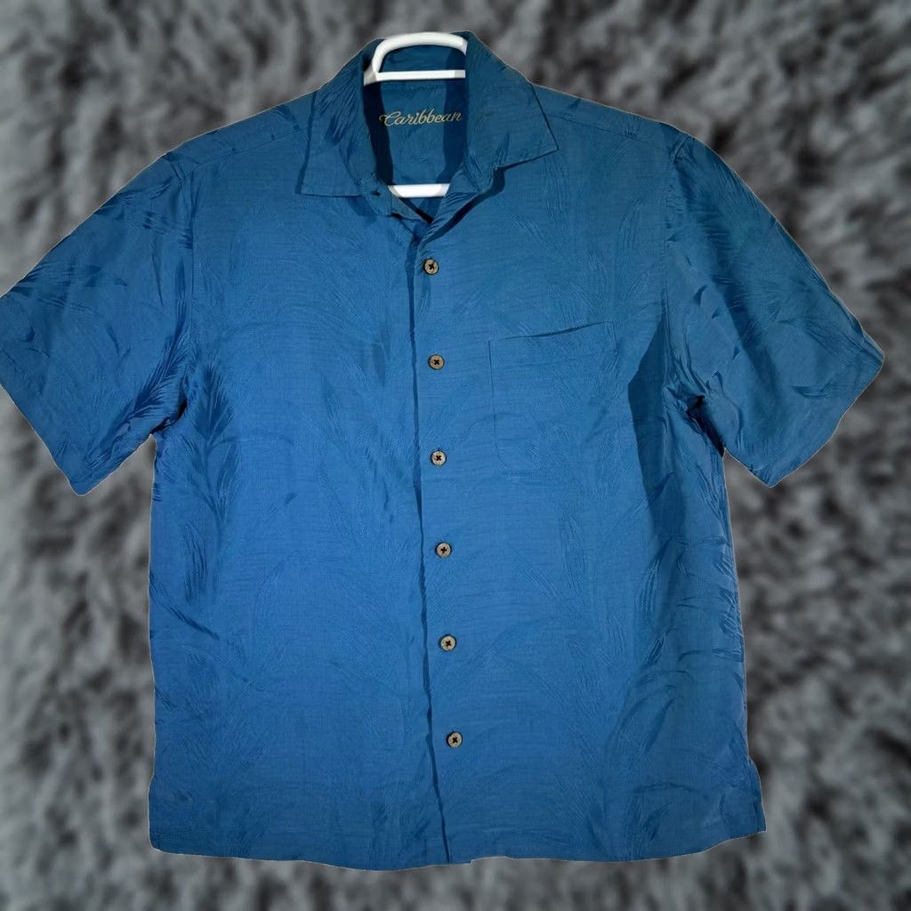 Altea Caribbean Button-Up Hawaiian Shirt Mens M Teal Blue Floral 100% Polyester Lightweight Easy Care Pockets Spring Summer Modern Tropical Size US M / EU 48-50 / 2 - 1 Thumbnail