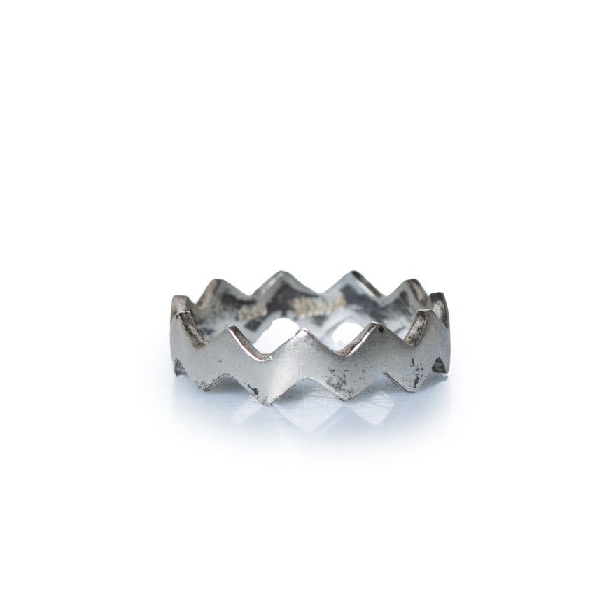 Mikia Mikia, silver zig zag ring Size ONE SIZE - 1 Thumbnail