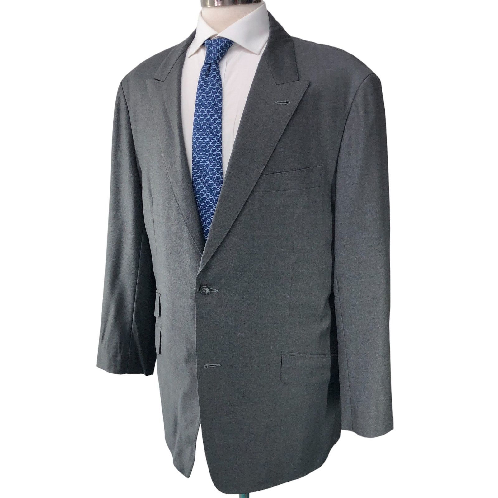 Other Elevee Mens Size 44L Bespoke Sport Coat Blazer Jacket Gray Size 44L - 1 Thumbnail