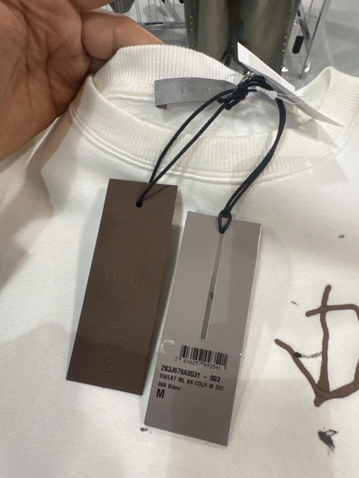 Dior × Travis Scott Cactus Jack Dior Brown Logo White Crewneck Size US M / EU 48-50 / 2 - 4 Thumbnail