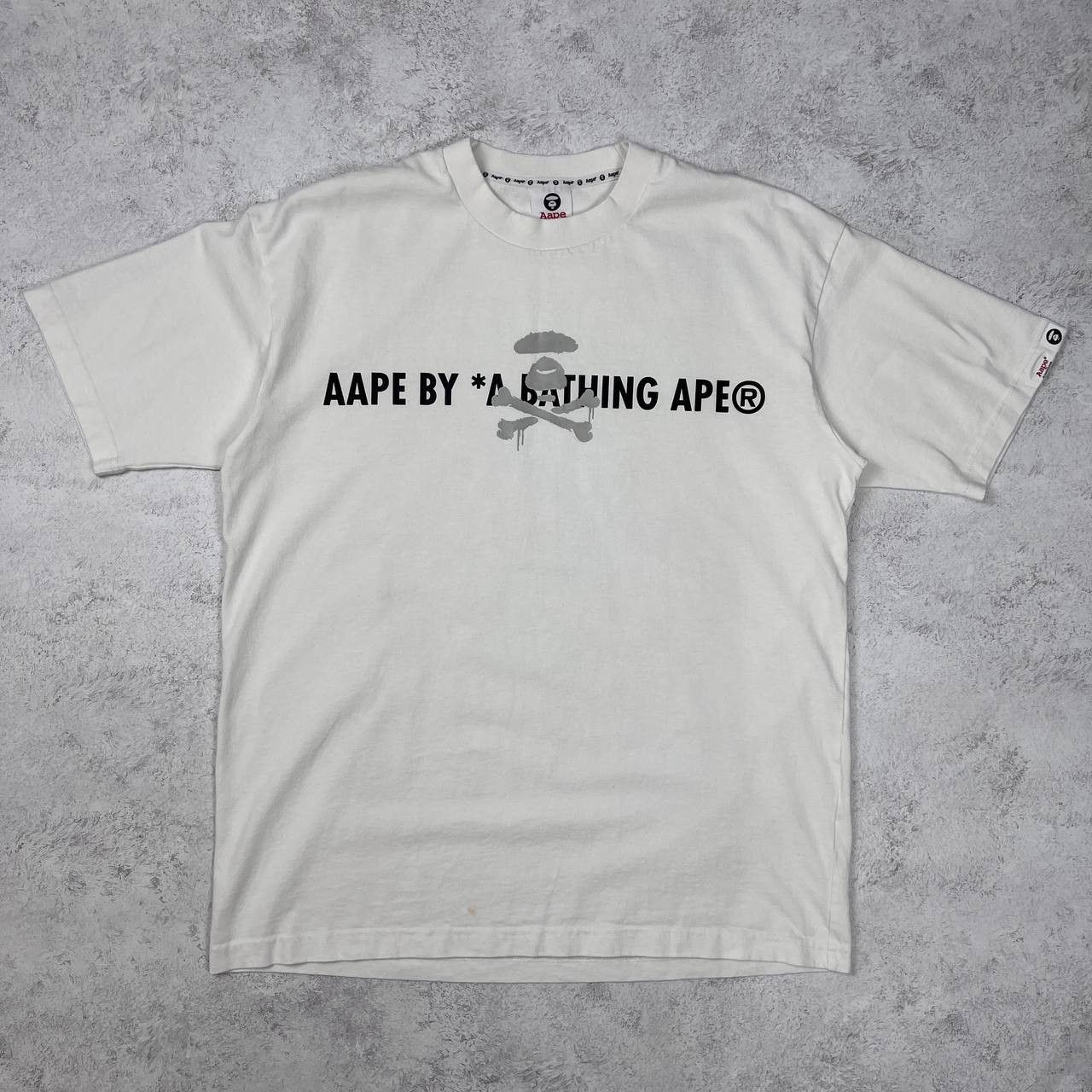 Aape AAPE By A Bathing Ape White Large Logo Skull Graphic Tee Size US L / EU 52-54 / 3 - 1 Thumbnail