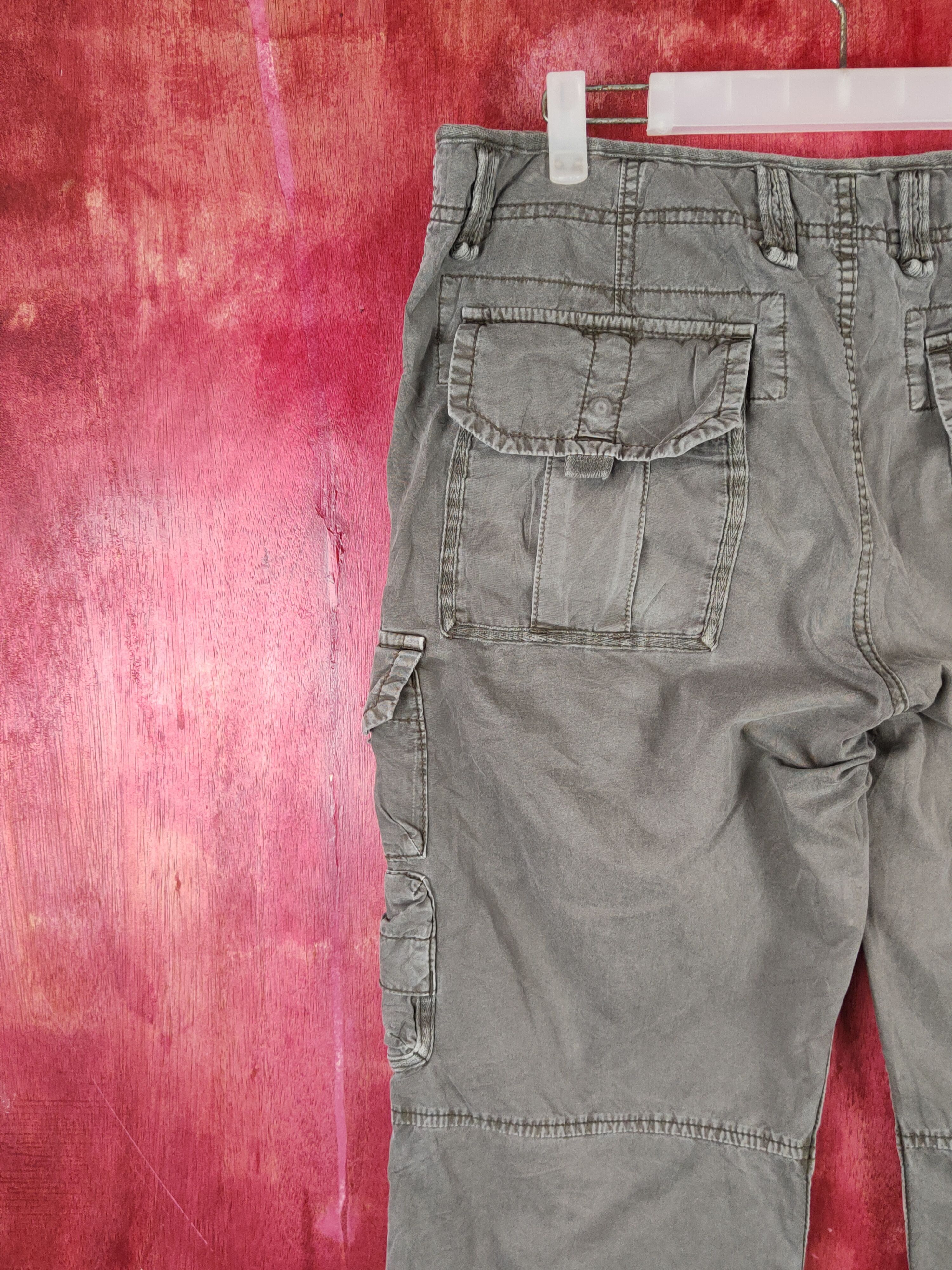 Faded Glory Uniqlo Gray Faded Multipocket Tactical Cargo Pants #S1340 Size US 35 - 9 Thumbnail