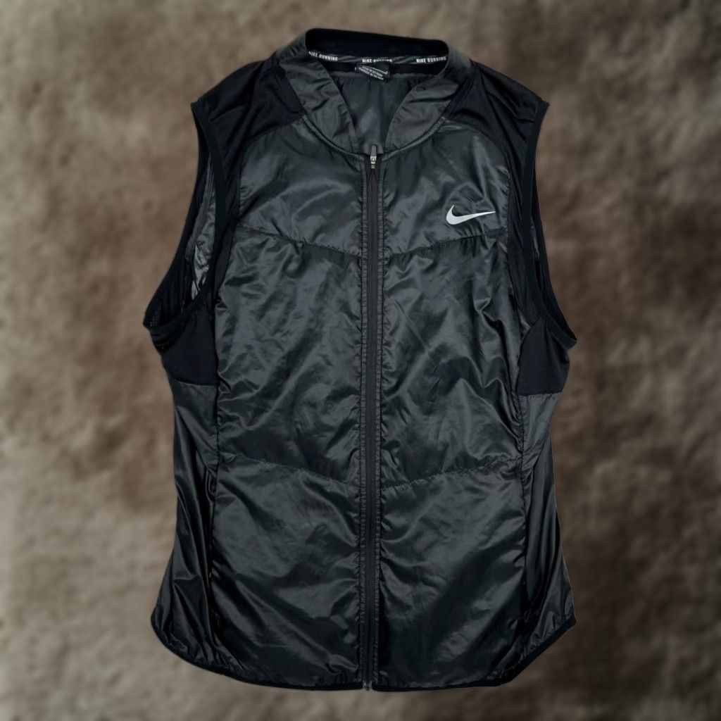 Nike Nike Vest Womens Large Black Running Insulated Windbreaker Reflective Sleeveless Size L / US 10 / IT 46 - 1 Thumbnail