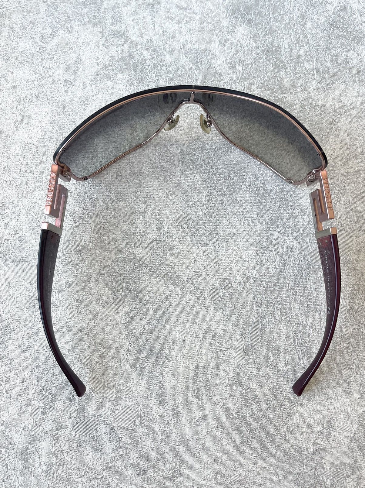Versace VTG Versace 2072-B Rhinestone Greek Key Shield Sunglasses Size ONE SIZE - 12 Thumbnail