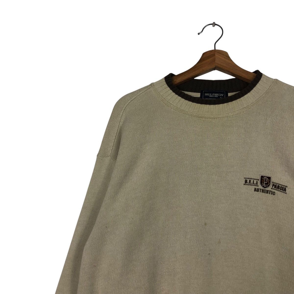 Japanese Brand Bell Parcia Collegiate Crest Crewneck Faded Olive Brown Size US L / EU 52-54 / 3 - 8 Thumbnail