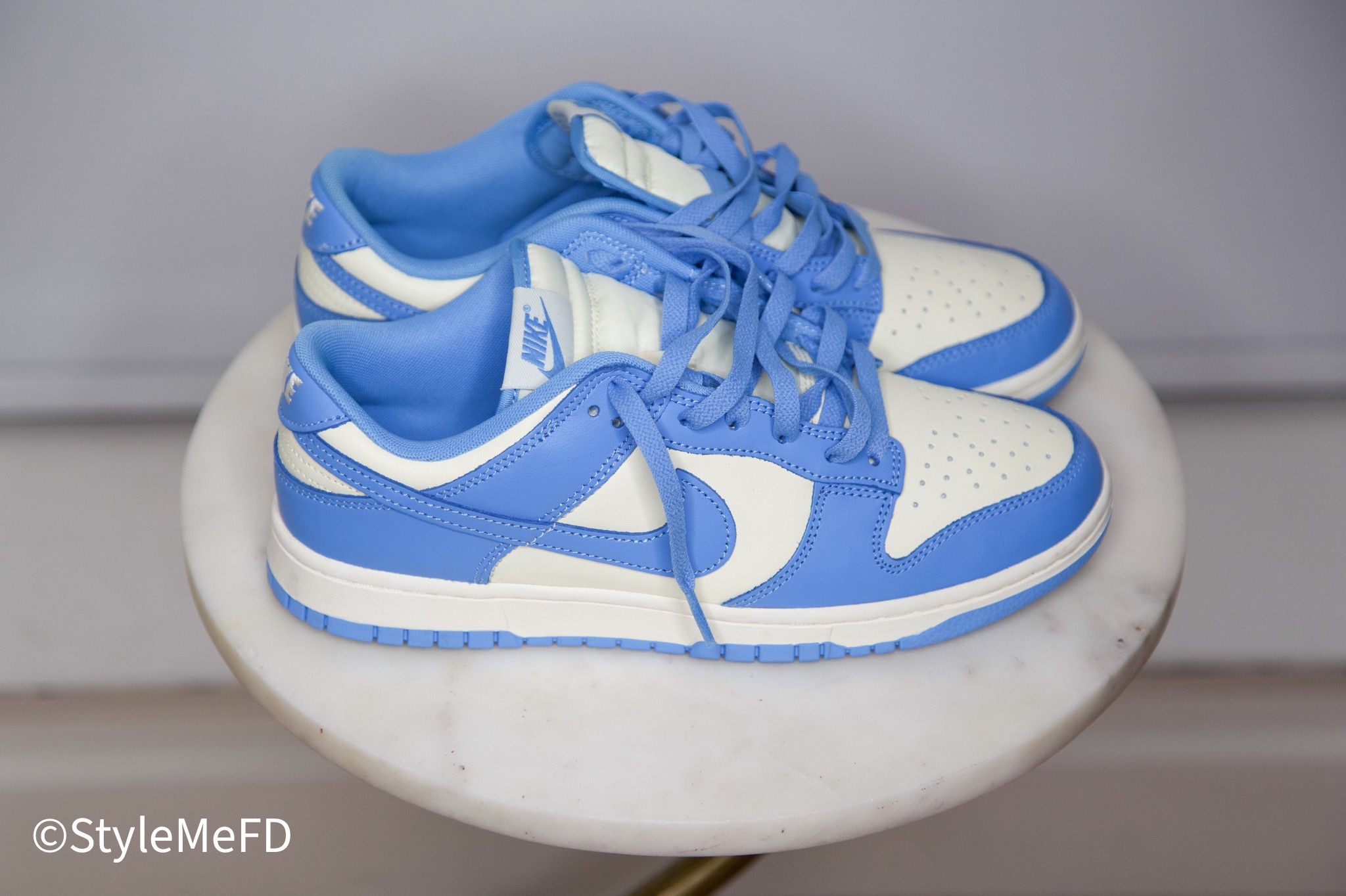 Nike NIKE OFF-WHITE & BLUE DUNK LOW RETRO SNEAKERS Size US 8.5 / EU 41-42 - 1 Thumbnail