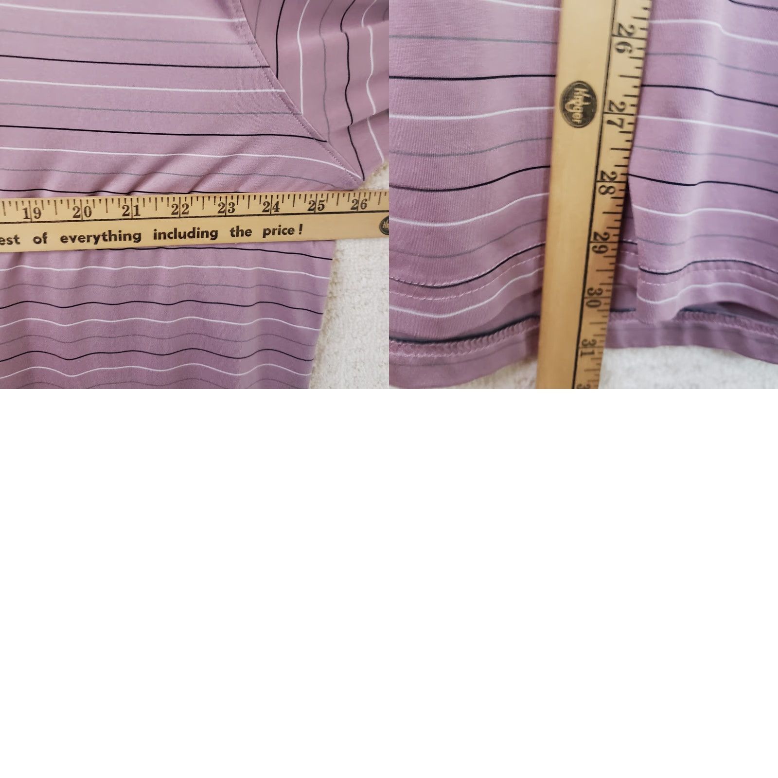 Vintage Byron Nelson Dri Way Men's Polo 2XL Lavender Striped Fripp Island Logo Golf Shirt Size US XXL / EU 58 / 5 - 9 Thumbnail