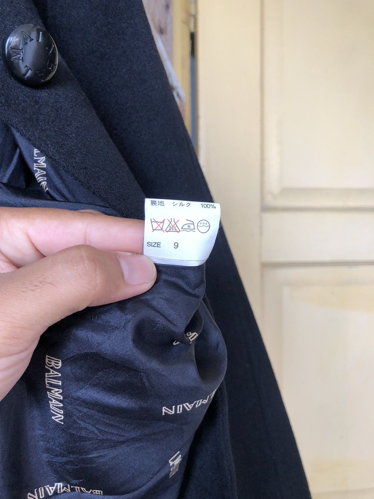 Balmain Authentic🔥 Balmain Cashmere Wool Long Coat Black Size L / US 10 / IT 46 - 10 Thumbnail