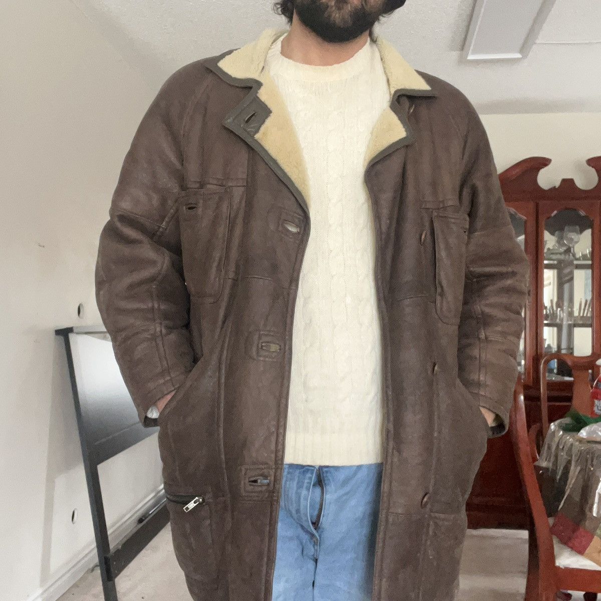 Vintage Werner Christ Vintage Lambskin Shearling Coat Size US XL / EU 56 / 4 - 2 Thumbnail
