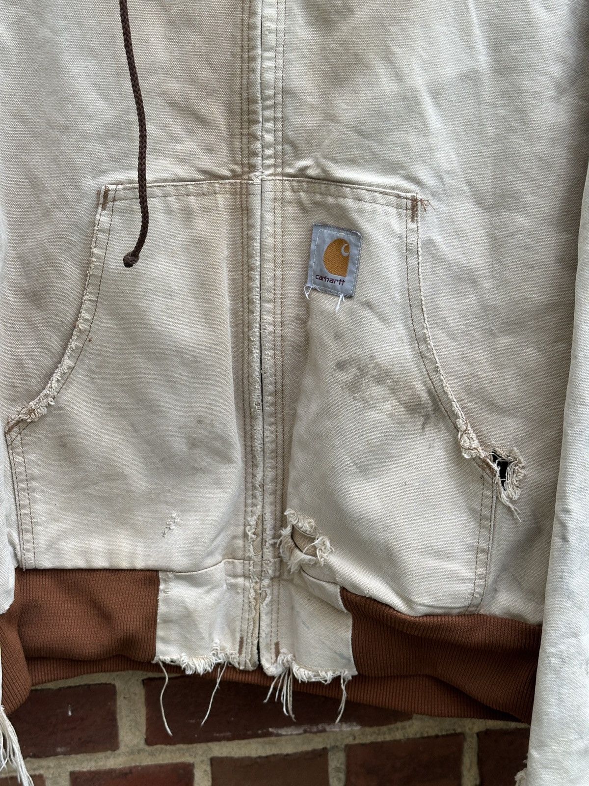 Carhartt Smoked Destroyed 90s Carhartt Thermal Lined Active Jacket Size US L / EU 52-54 / 3 - 9 Thumbnail