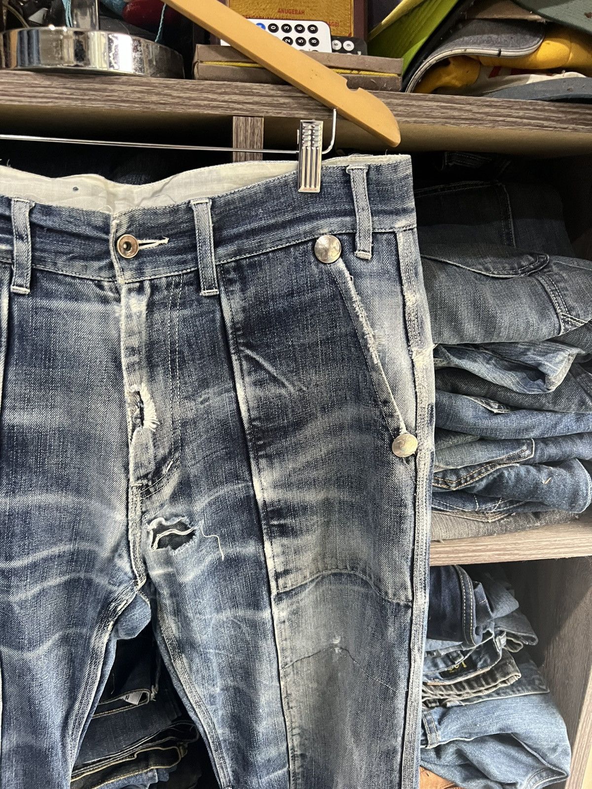 Japanese Brand 🔥Rare Gemstone Kapital Style Distressed Denim Size US 34 / EU 50 - 9 Thumbnail