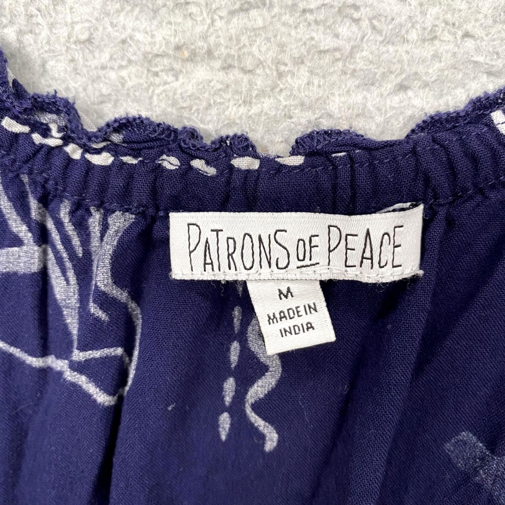 Vintage VINTAGE Patrons Of Peace Dress Womens M Blue Nautical Print Smocked Midi Sundress Beach Size M / US 6-8 / IT 42-44 - 6 Thumbnail