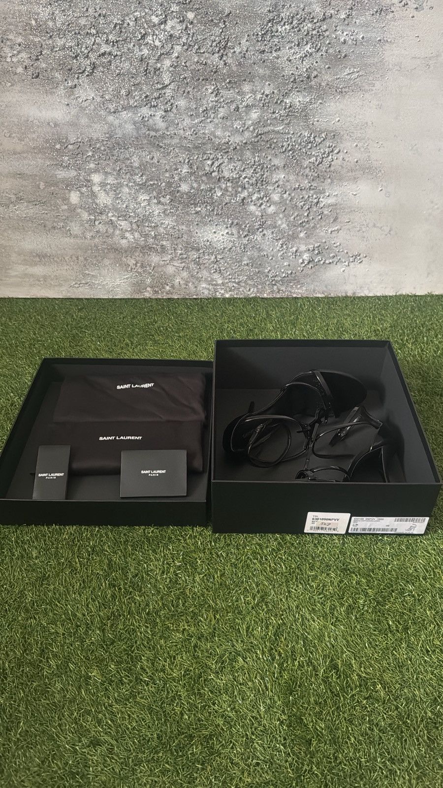 Saint Laurent Paris Saint Laurent Cassandra 100mm Sandals – All Black – Size 40 Size US 9 / IT 39 - 6 Thumbnail
