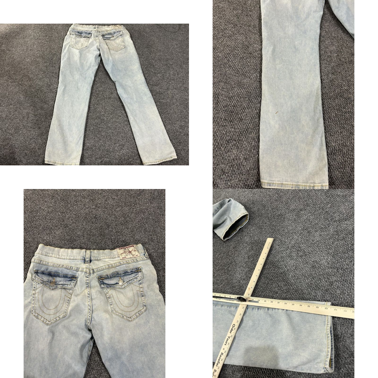 True Religion VINTAGE True Religion Geno Jeans Mens 37x33 Light Wash Blue Relaxed Slim Straight Denim Size US 36 / EU 52 - 8 Thumbnail