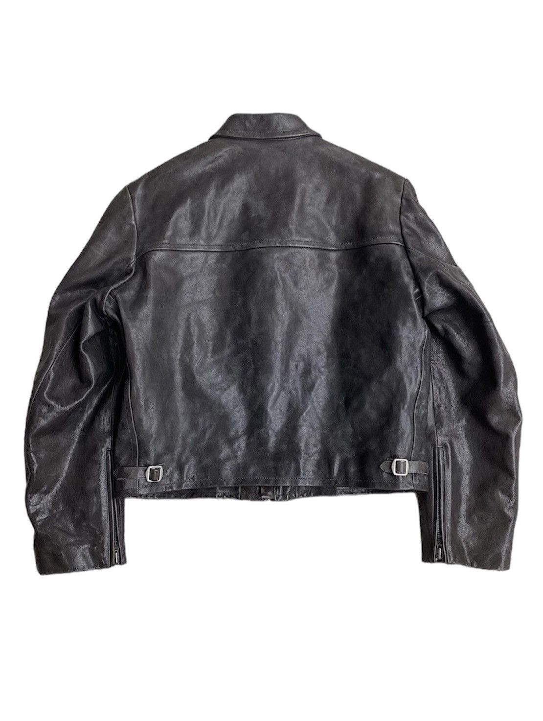 Balenciaga 🔥RUNWAY🔥2021 Unifit Dirty Leather Jacket Size US L / EU 52-54 / 3 - 2 Thumbnail