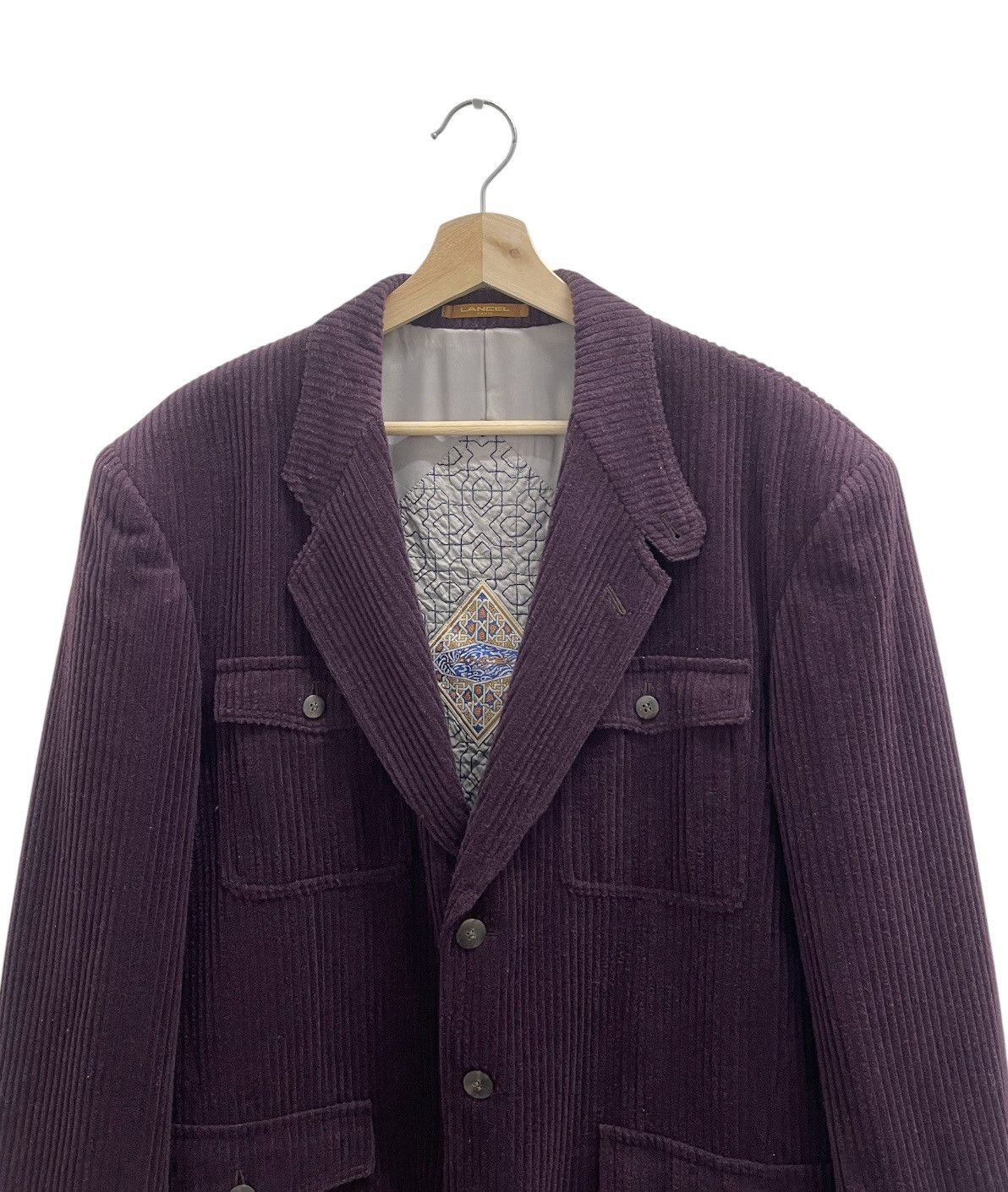 Lancel Lancel Corduroy 4 Pocket Button Blazers Coat Size 46R - 3 Thumbnail