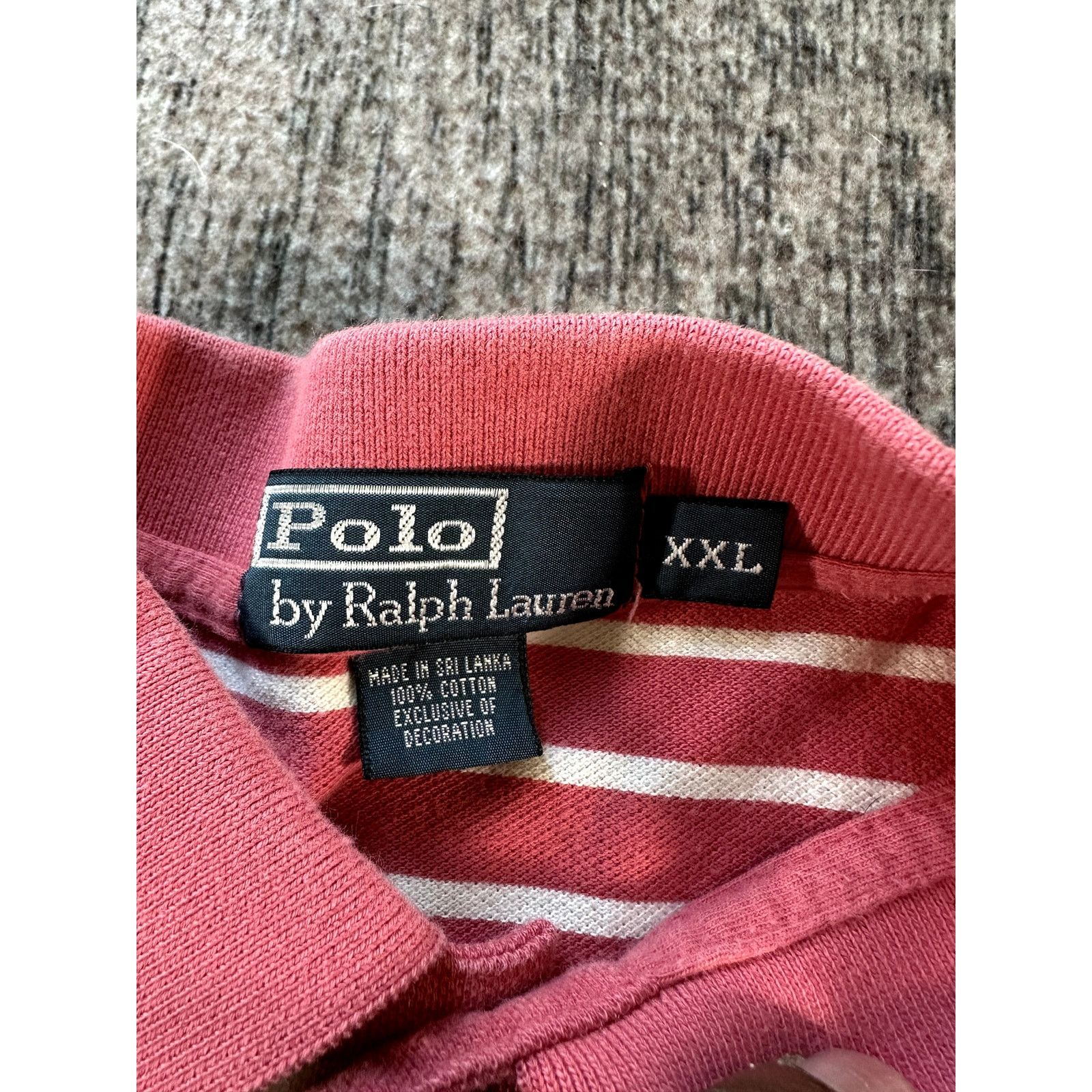 Polo Ralph Lauren Polo Ralph Lauren Pink White Striped Cotton Polo Shirt XXL Size US XXL / EU 58 / 5 - 6 Thumbnail
