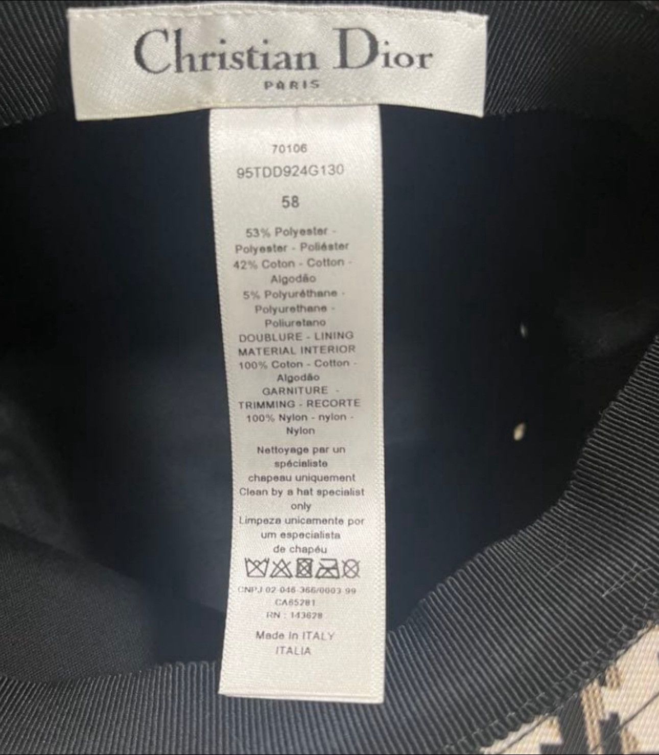Dior Dior Reversible Teddy-D Bucket Hat Oblique Black Size ONE SIZE - 7 Thumbnail