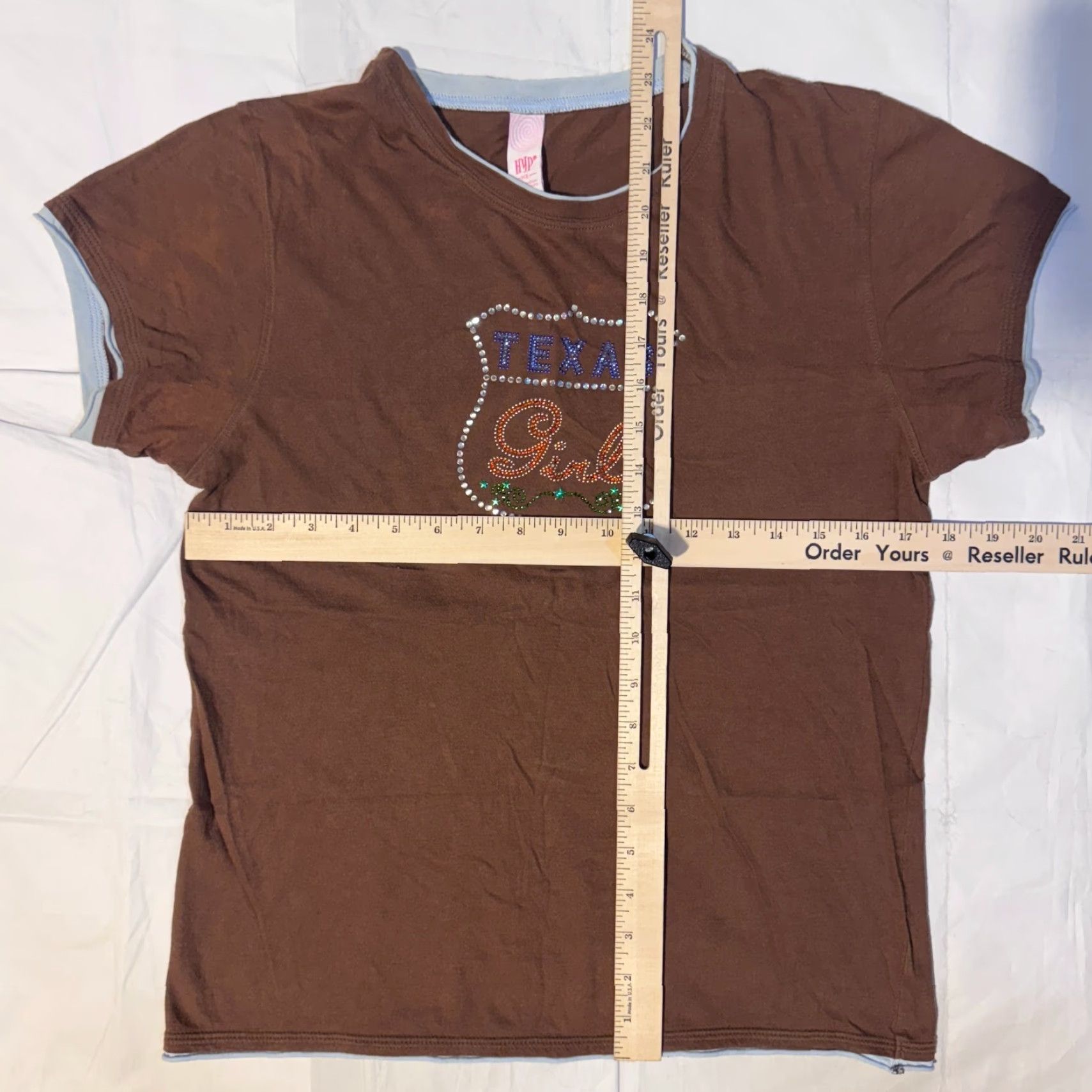 Vintage hyp Shirt Petites PXL Brown Rhinestone Logo All Seasons T-Shirt Size XL / US 12-14 / IT 48-50 - 6 Thumbnail