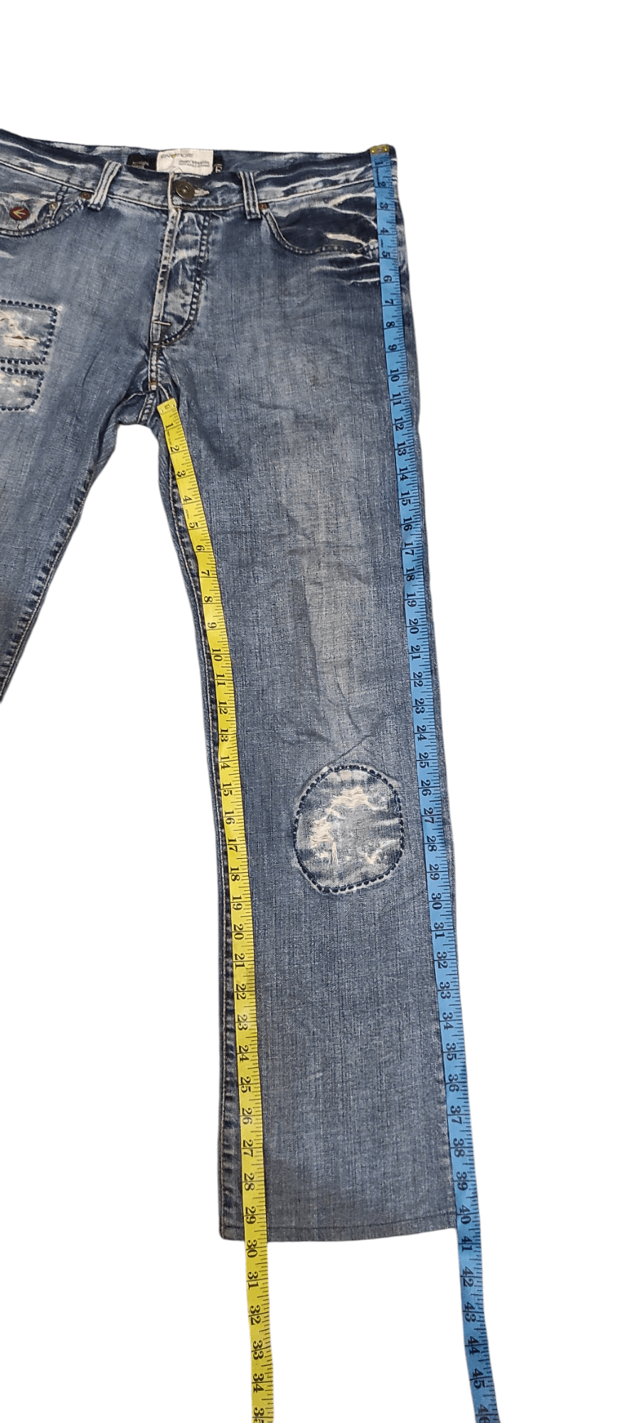 Energie × If Six Was Nine Vintage Energie Distressed Patchwork Denim Size US 34 / EU 50 - 16 Thumbnail