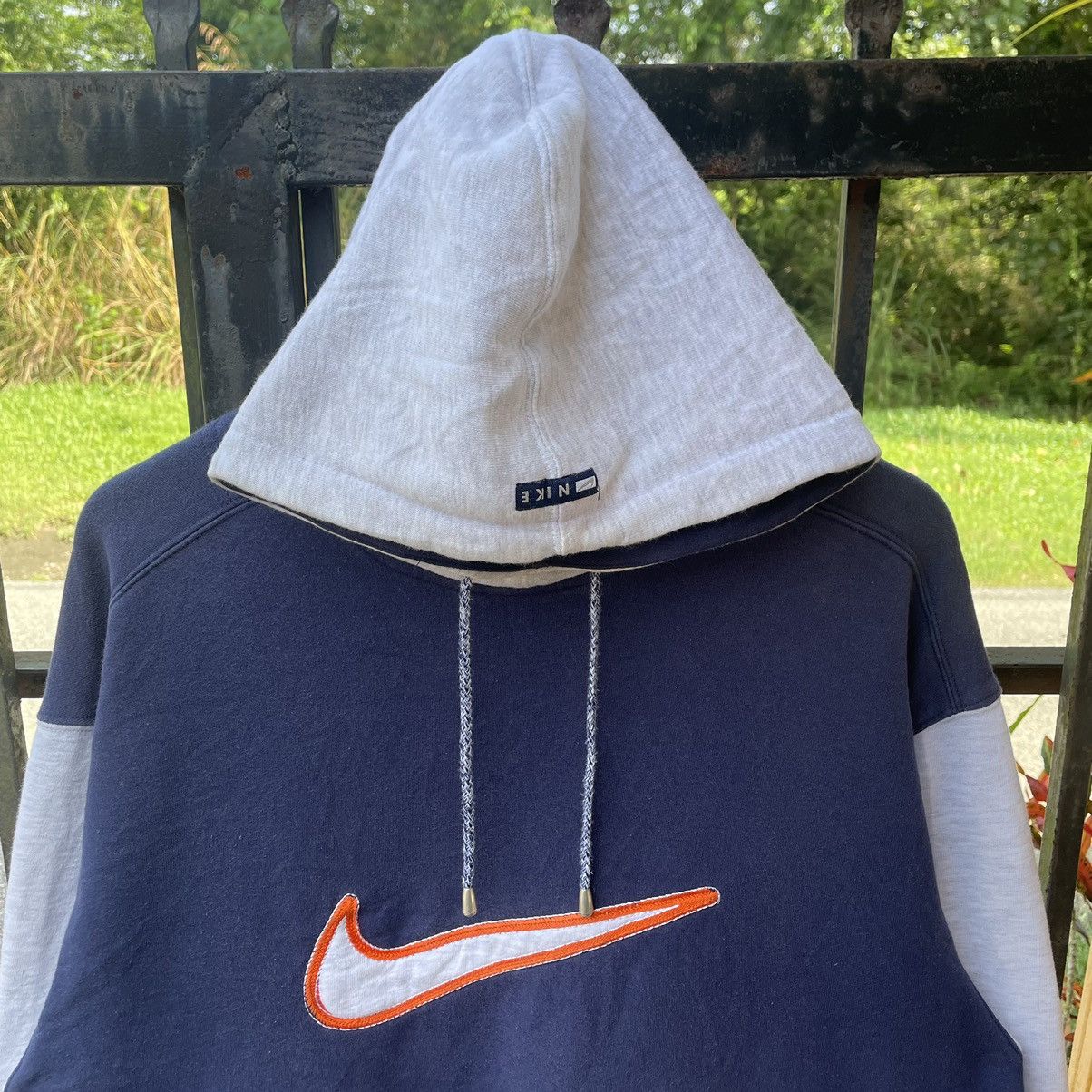 Nike × Vintage 🔥Vintage 90s Nike Embroidered Swoosh Logo Sweat Hoodie Size US M / EU 48-50 / 2 - 3 Thumbnail