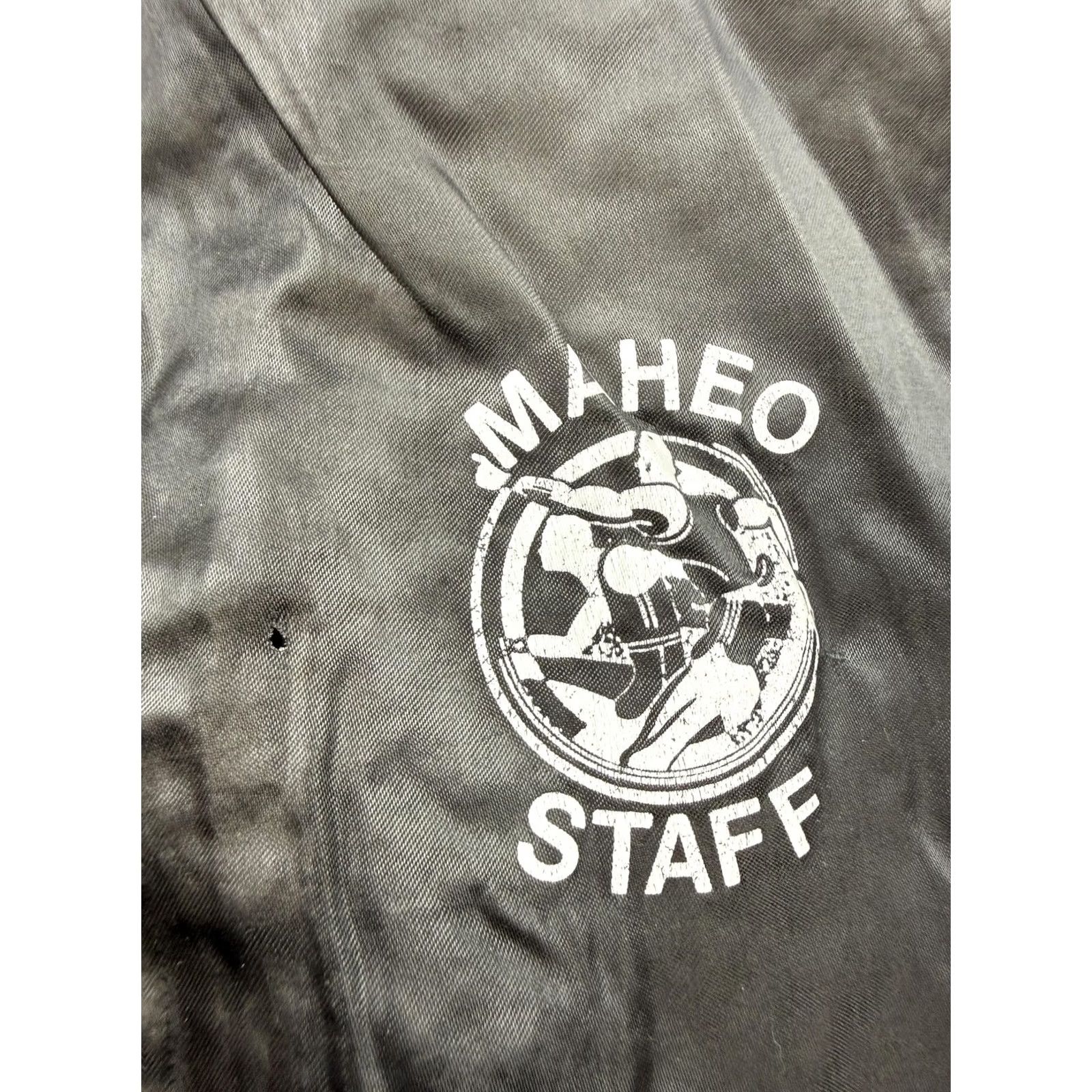 Vintage VINTAGE MAHEO Bomber Jacket Mens Large Black Satin Varsity Soccer Staff 80s Size US L / EU 52-54 / 3 - 7 Thumbnail