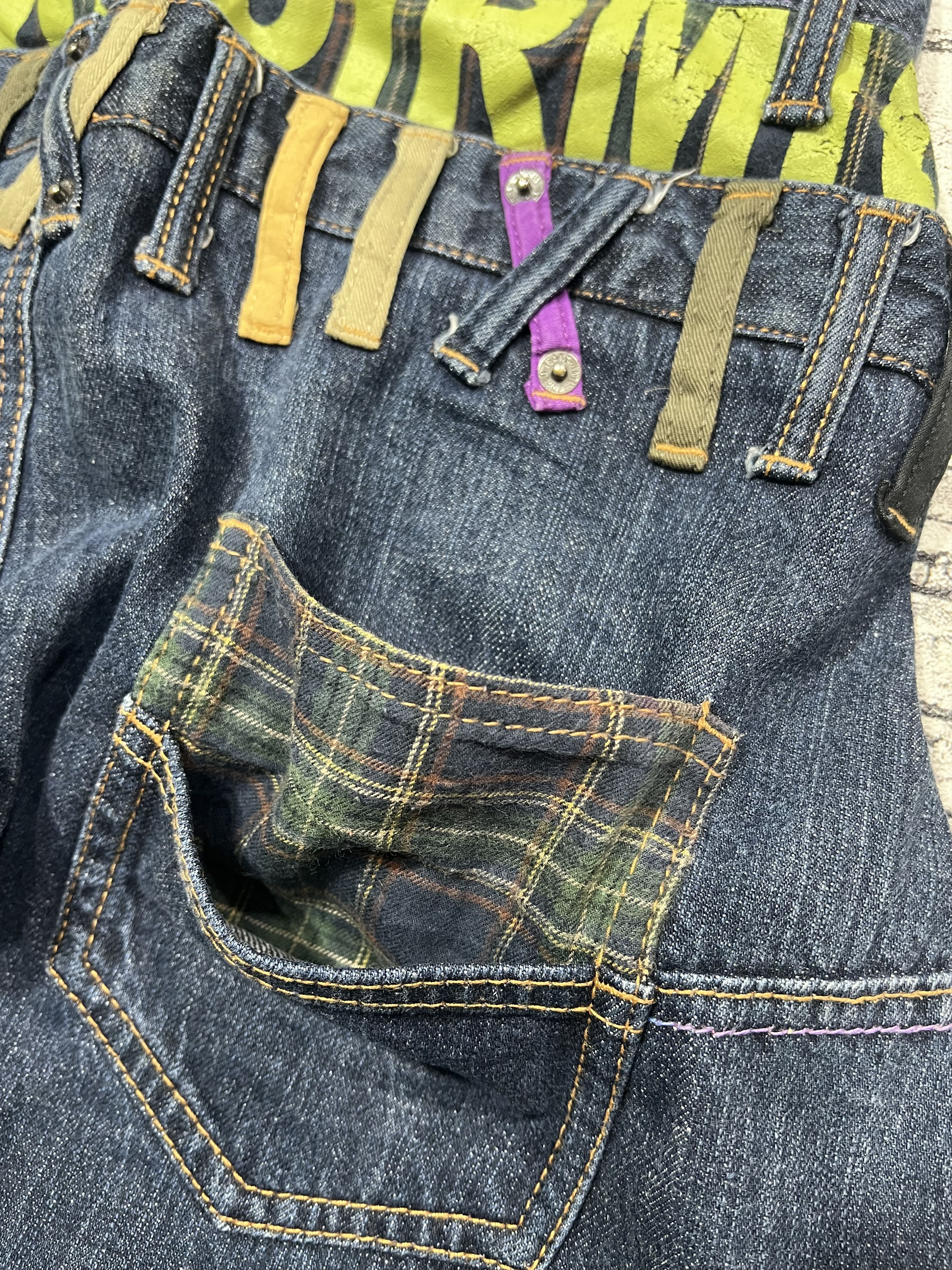 Japanese Brand 2000s Hysteric Double Waist Poem Jeans y2k Lgb Ifsix Size US 29 - 8 Thumbnail