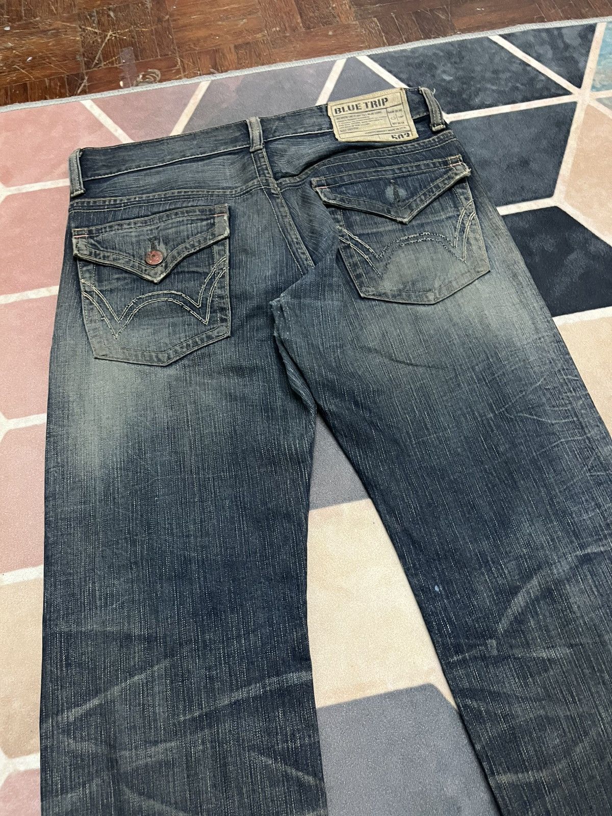 If Six Was Nine 💥Vintage Y2K Edwin Distressed Straight Cut Jeans Size US 34 / EU 50 - 16 Thumbnail